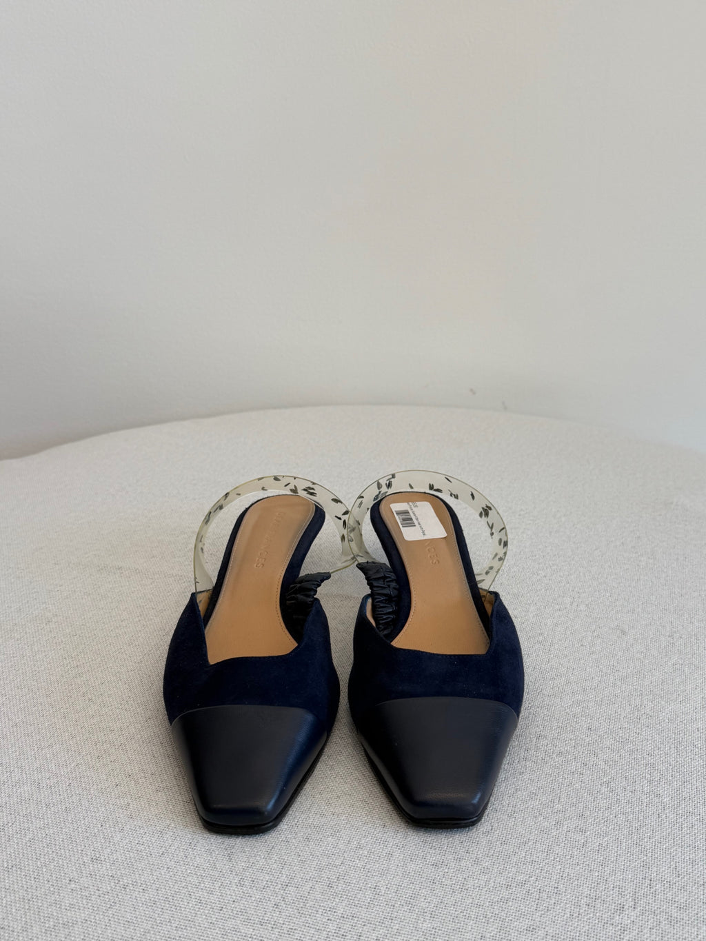 Dear Frances Suede Kitten Heel with Petal Strap