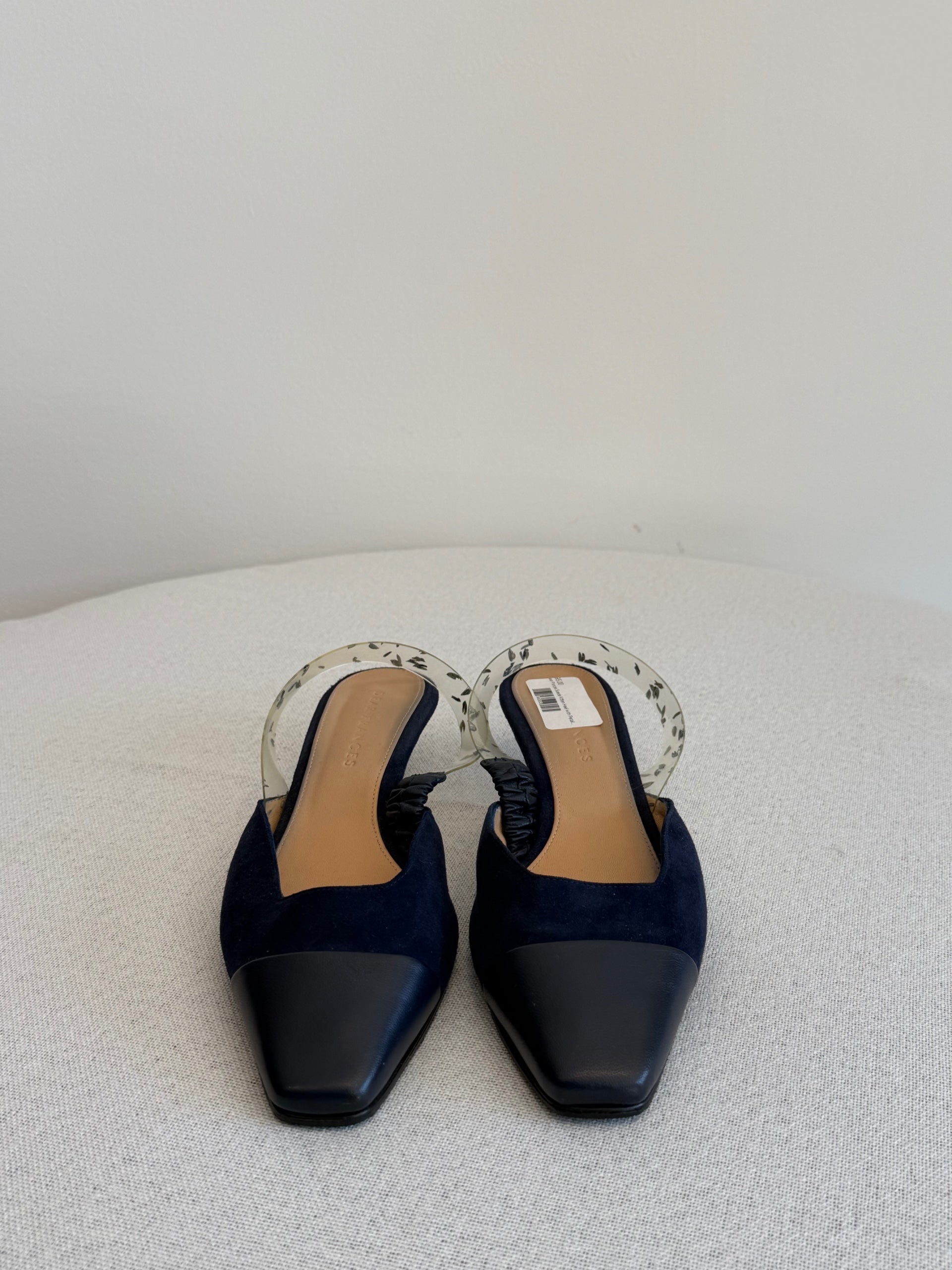 Dear Frances Suede Kitten Heel with Petal Strap