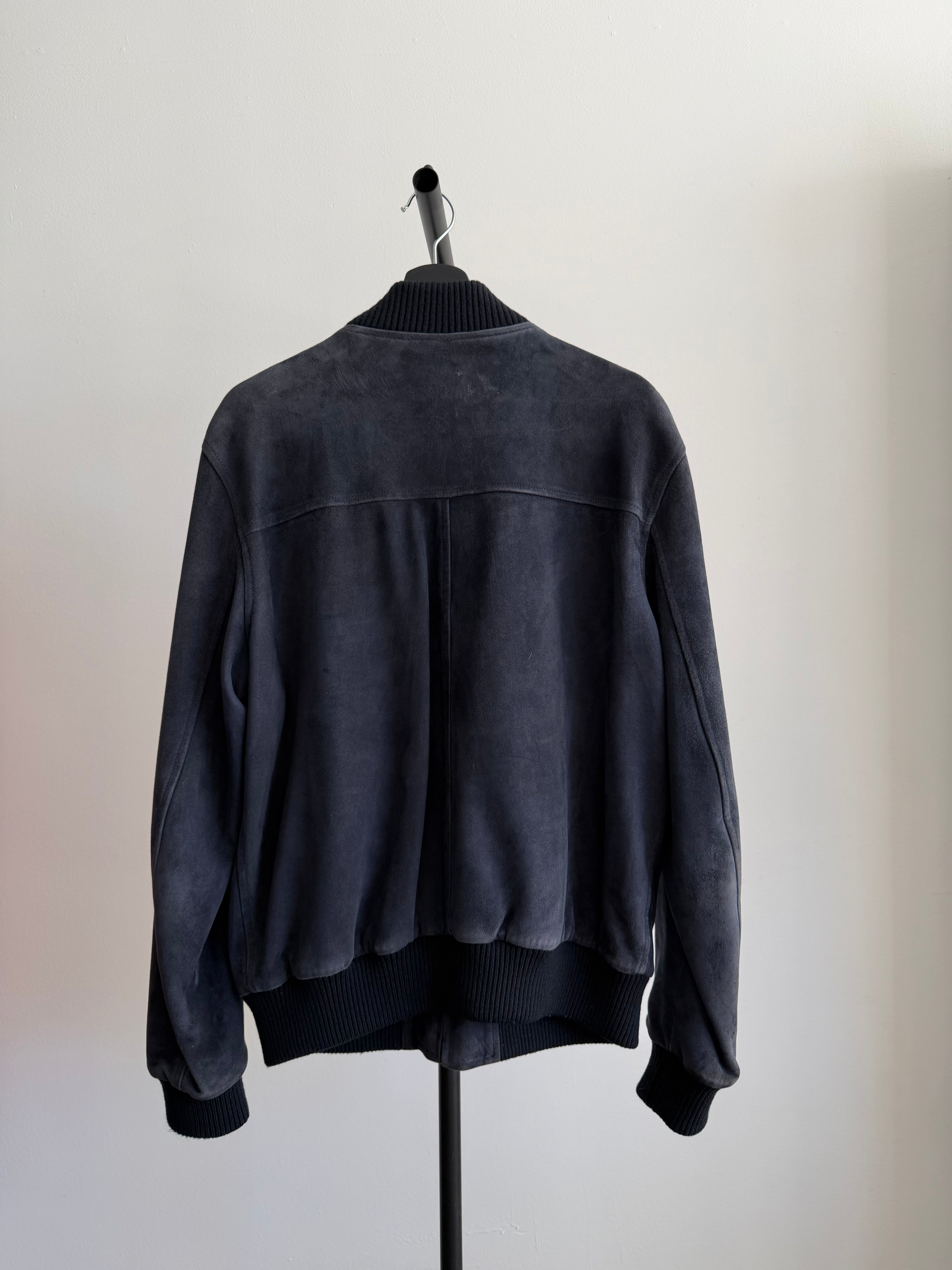 Sandro Suede Blue Bomber Jacket