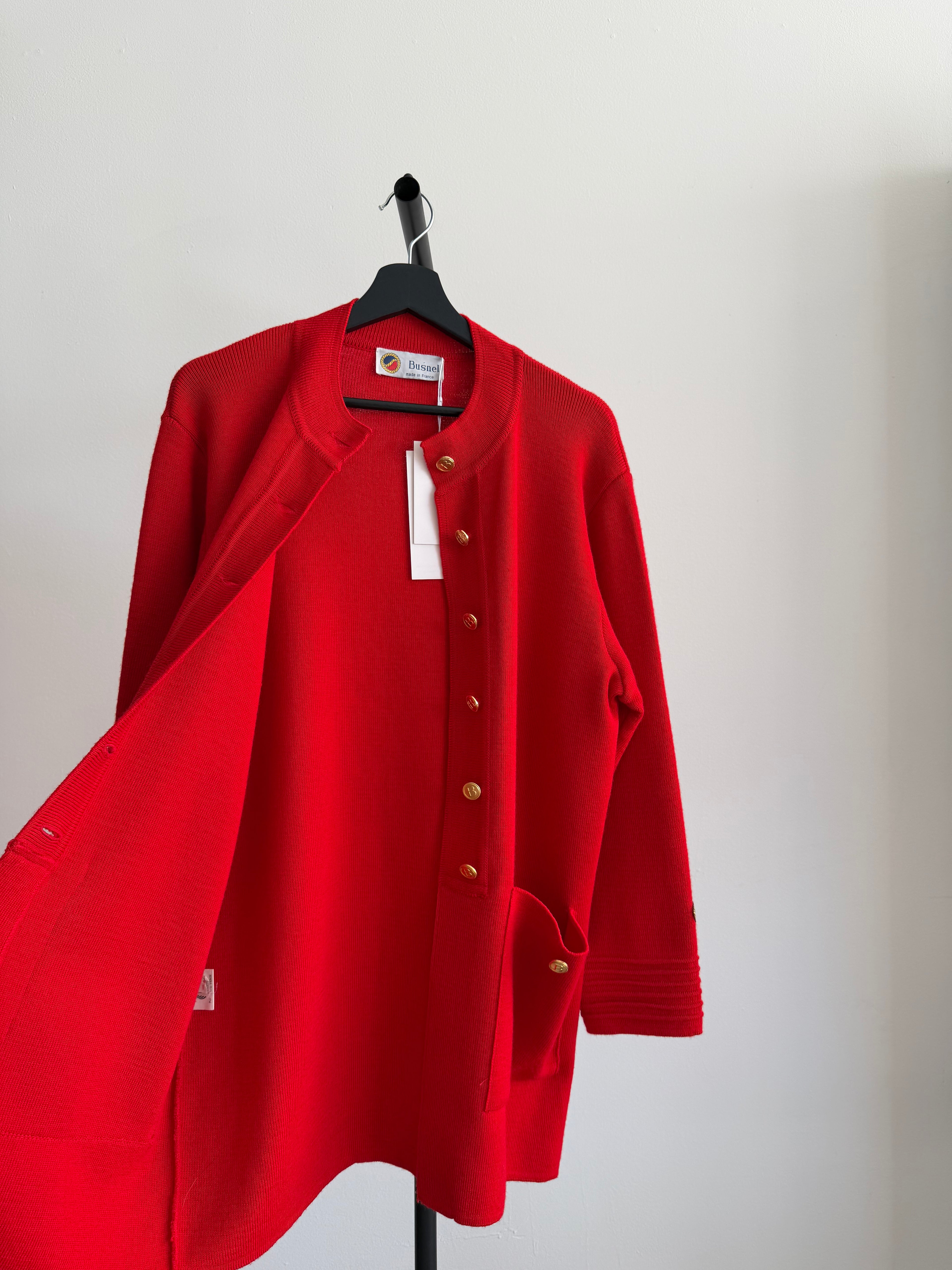 Busnel Red Cardigan with Buttons