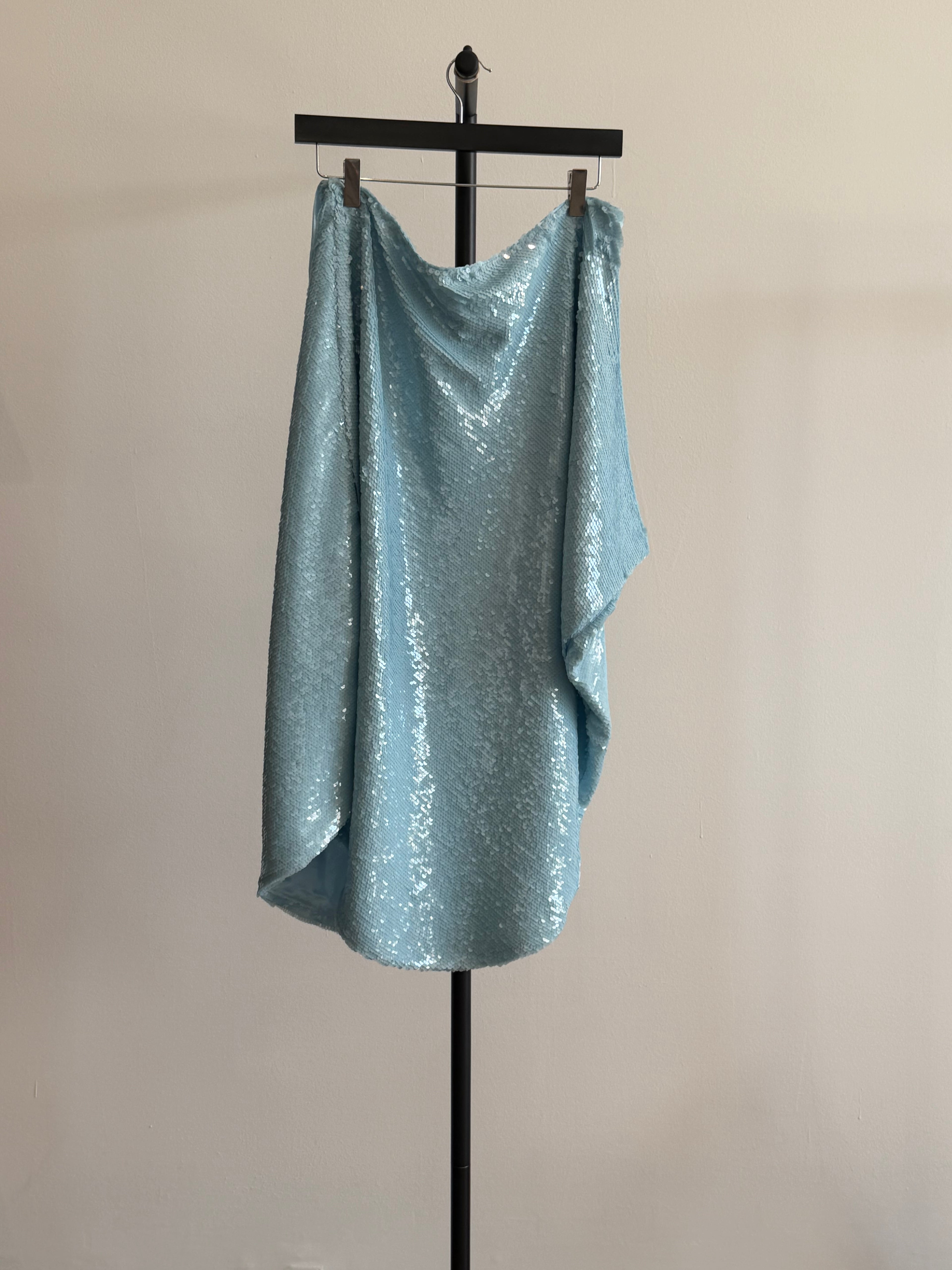 The Frankie Shop Light Blue Sequin One Shoulder Dress