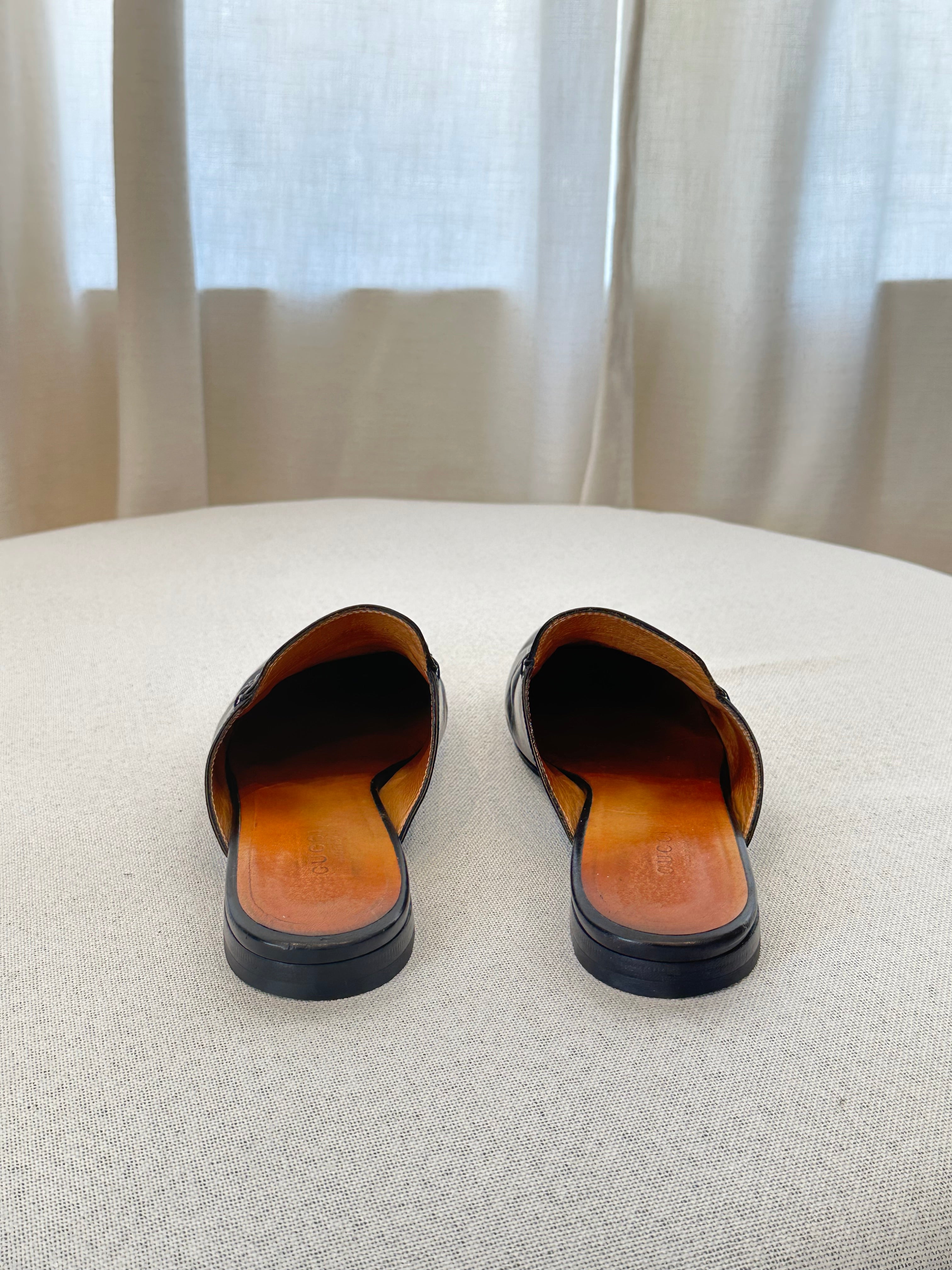 Gucci Princetown Leather Mules Sz 8