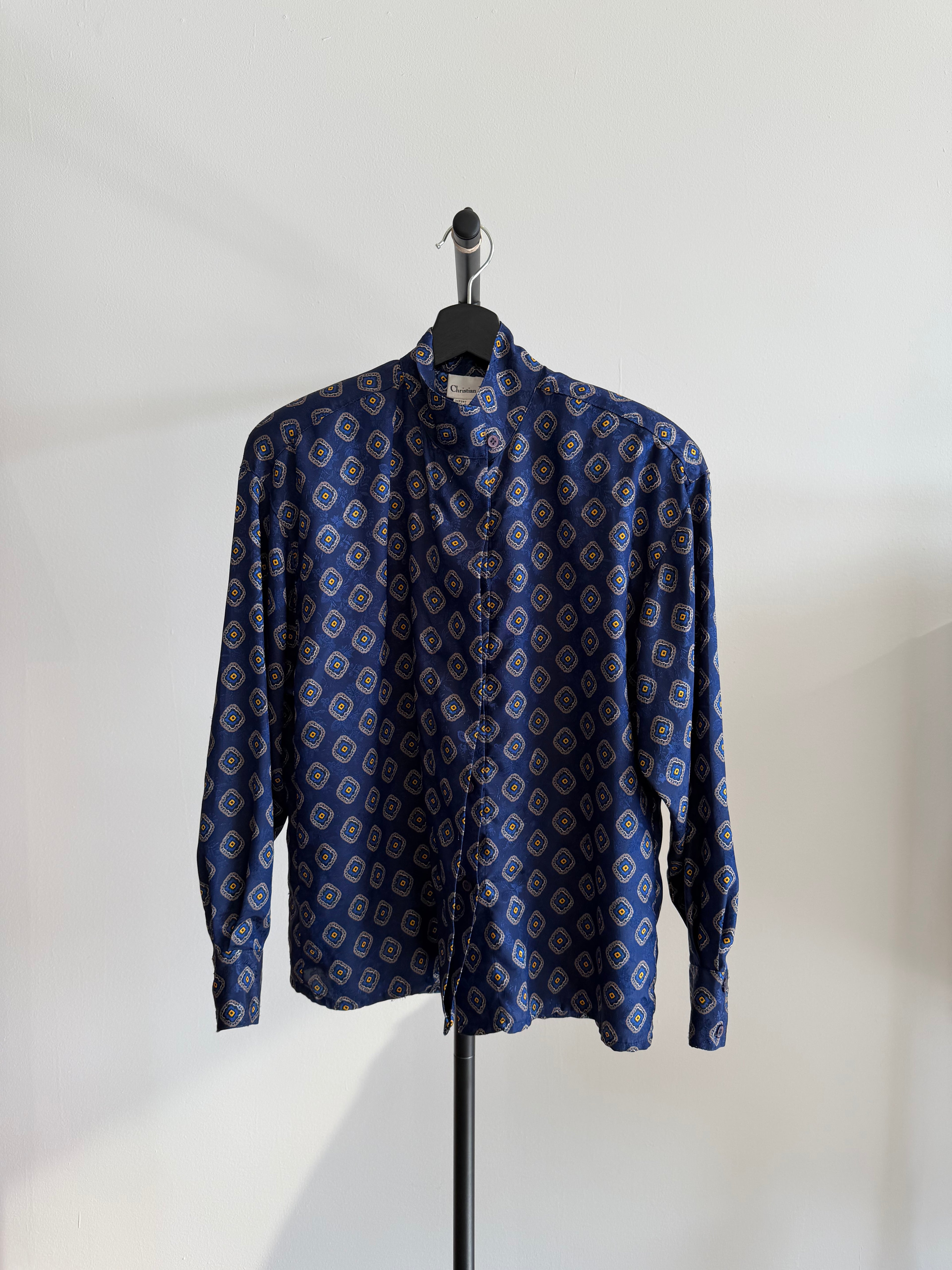 Christian Dior Blue Silk Blouse