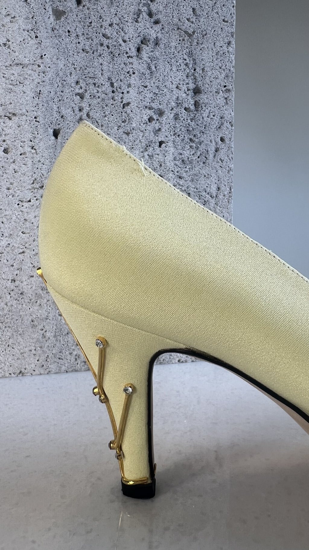 Escada Yellow Satin Pumps