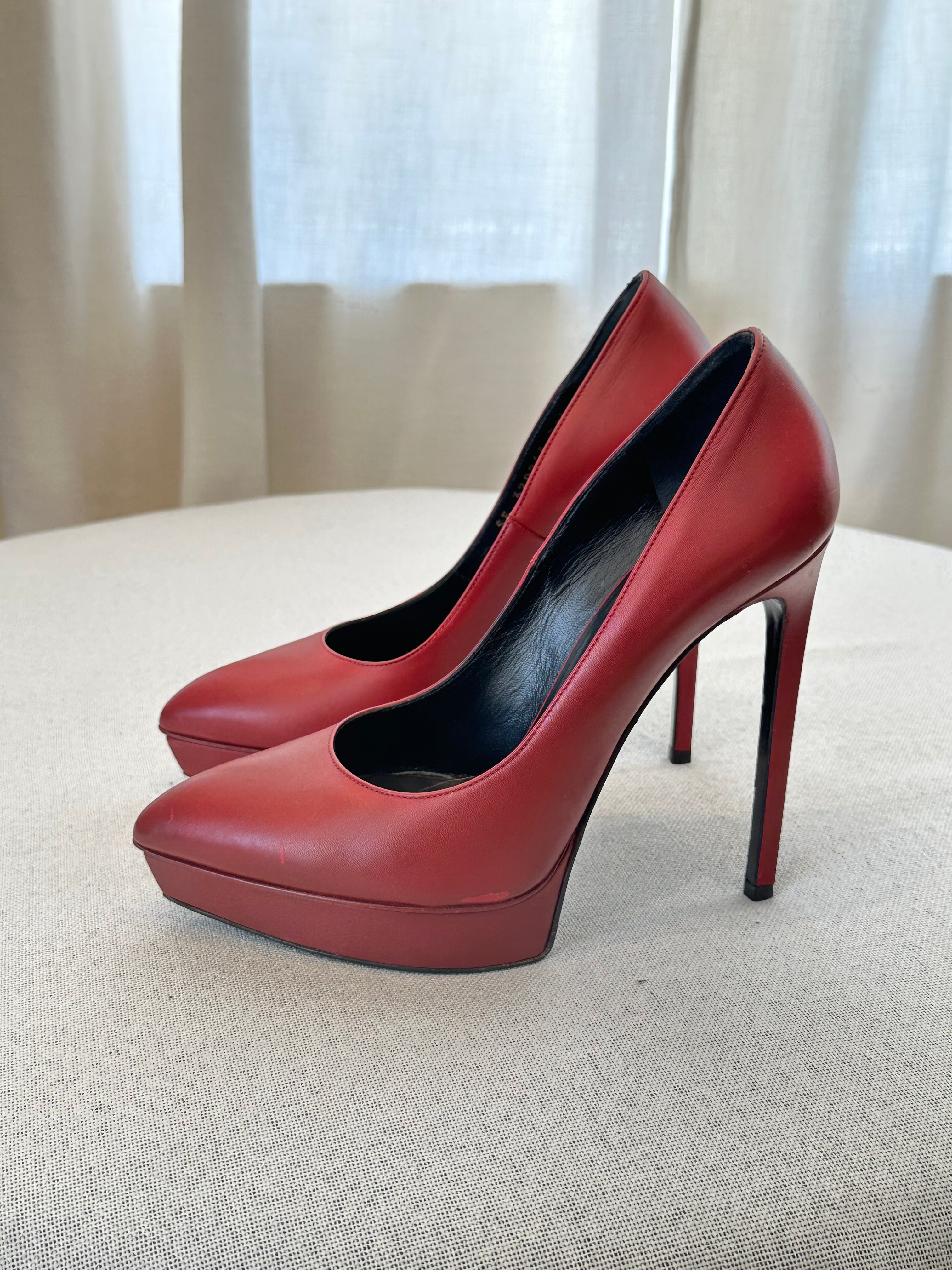 Saint Laurent Burgandy Shoes