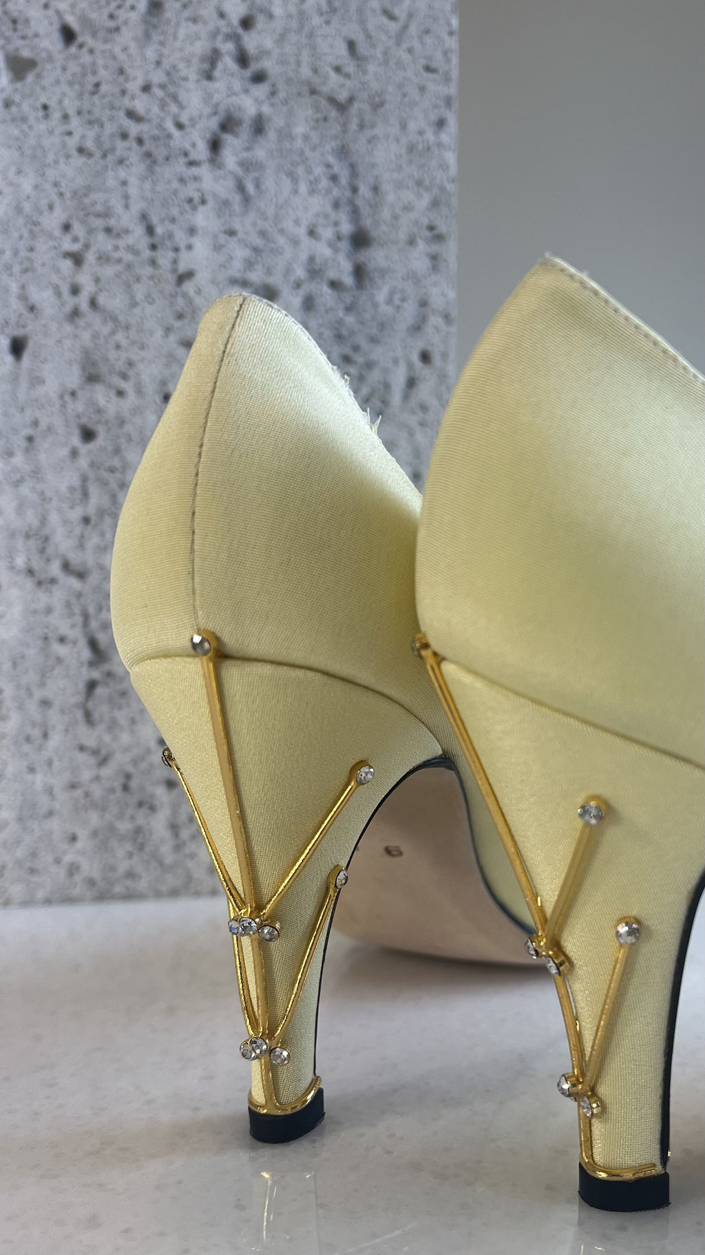 Escada Yellow Satin Pumps