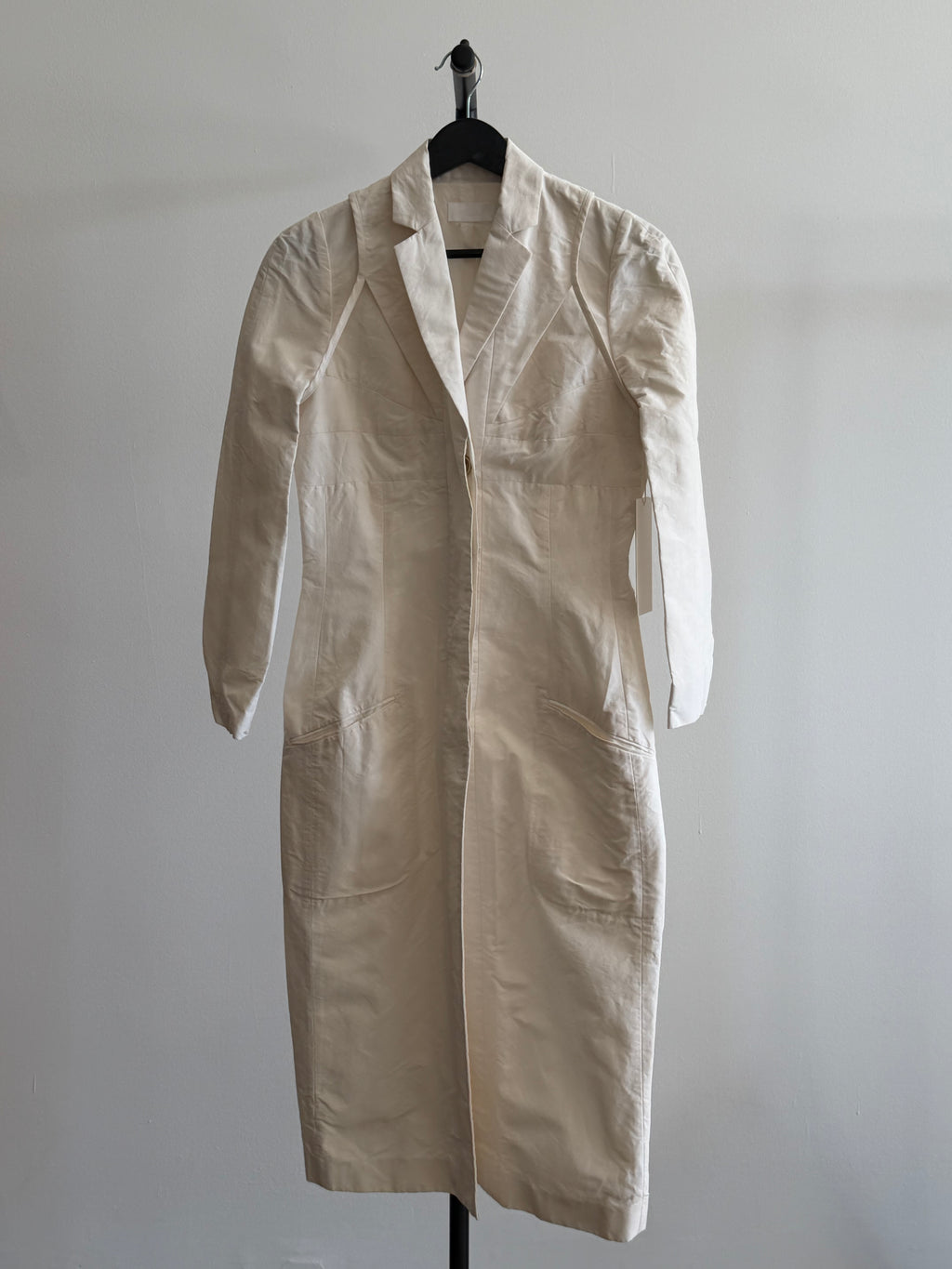 Narciso Rodriguez Ivory Silk Coat Dress
