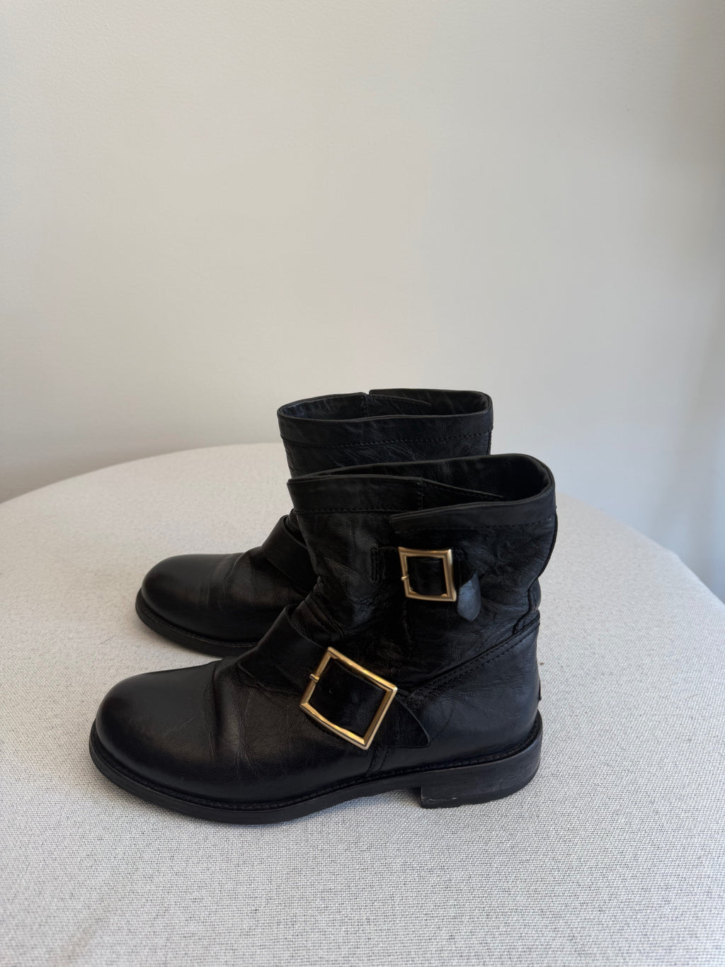 Jimmy Choo Black Buckle Boots