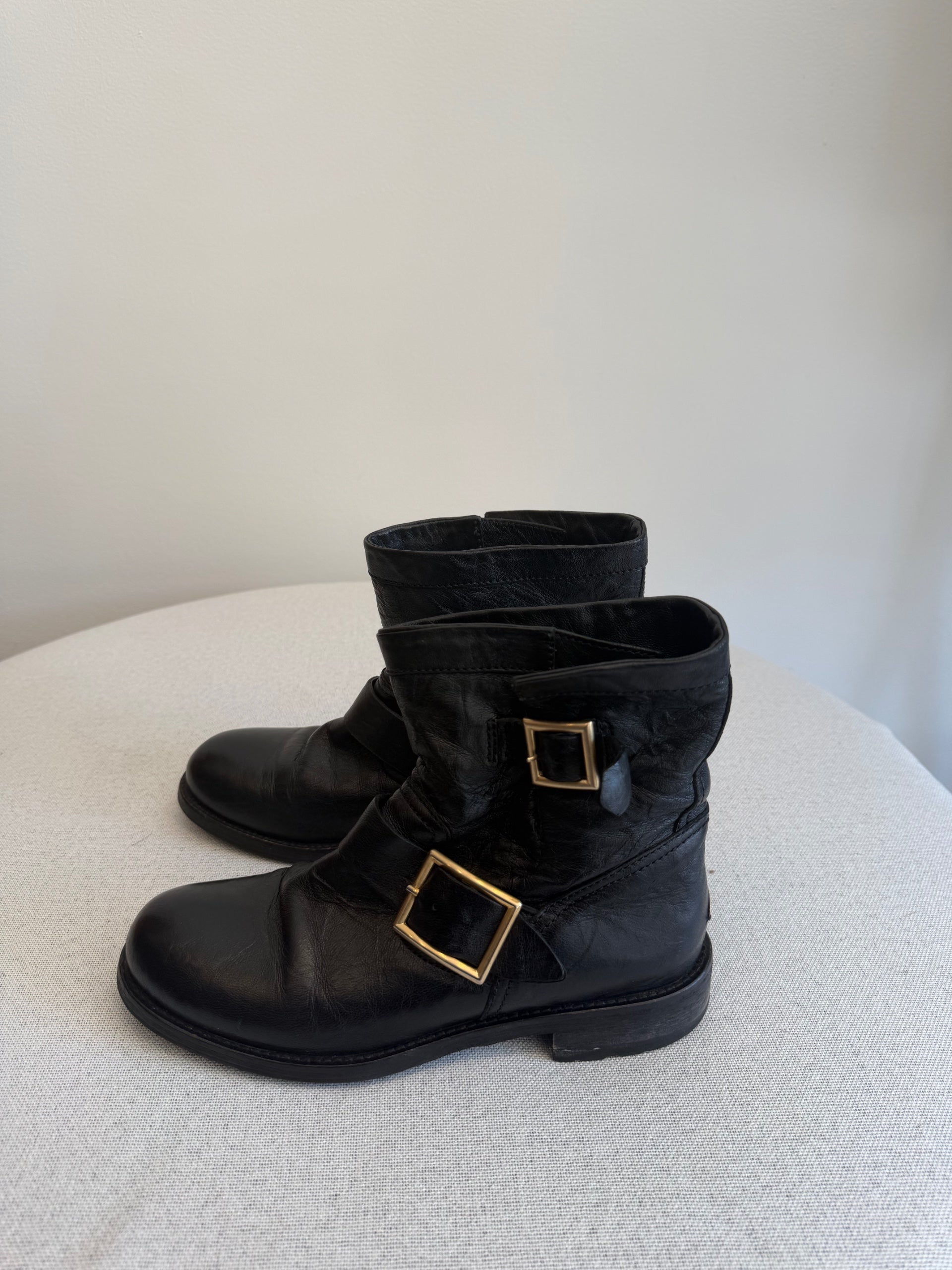 Jimmy Choo Black Buckle Boots