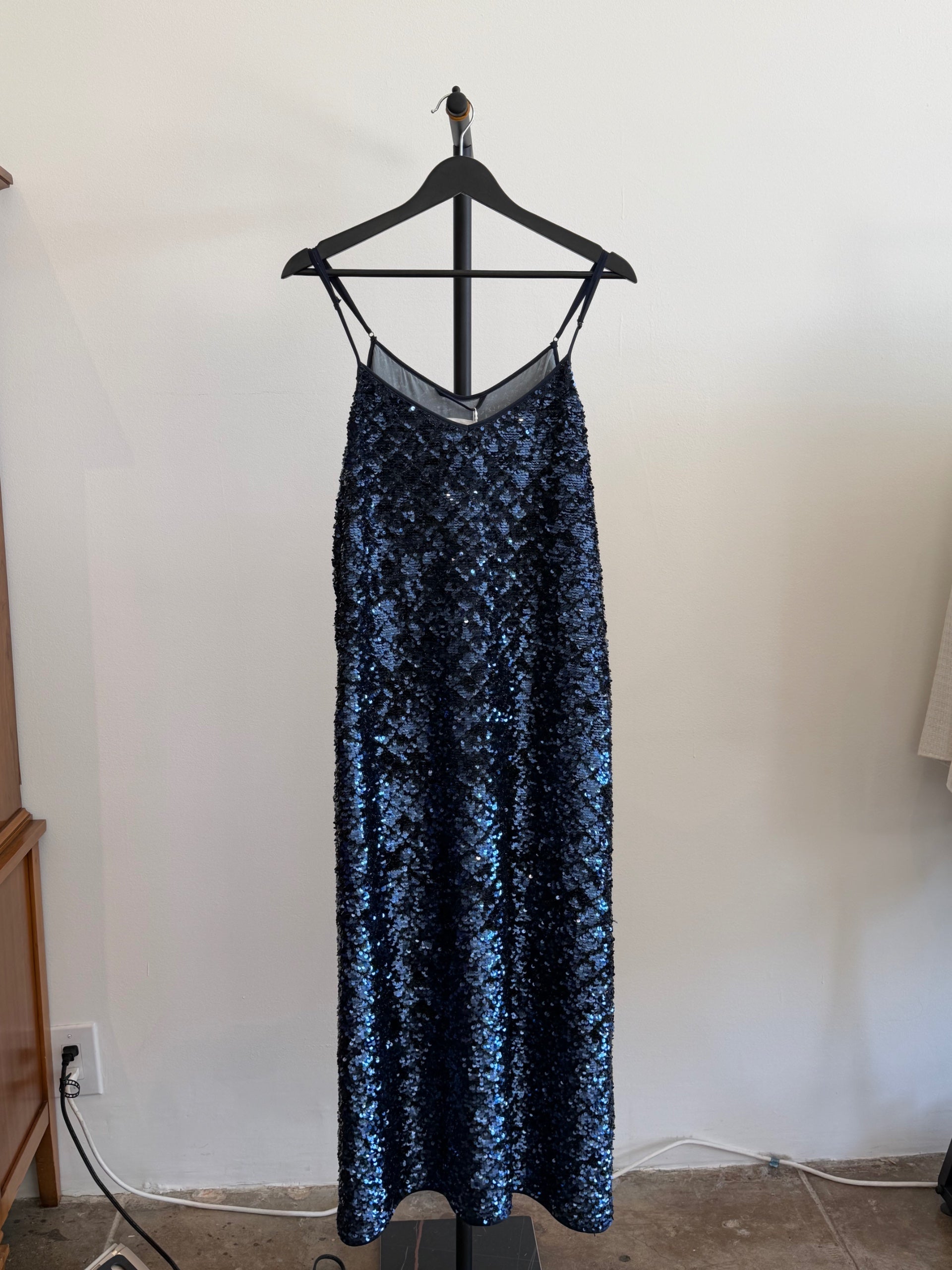 Flannel Maxi Blue Sequin Dress