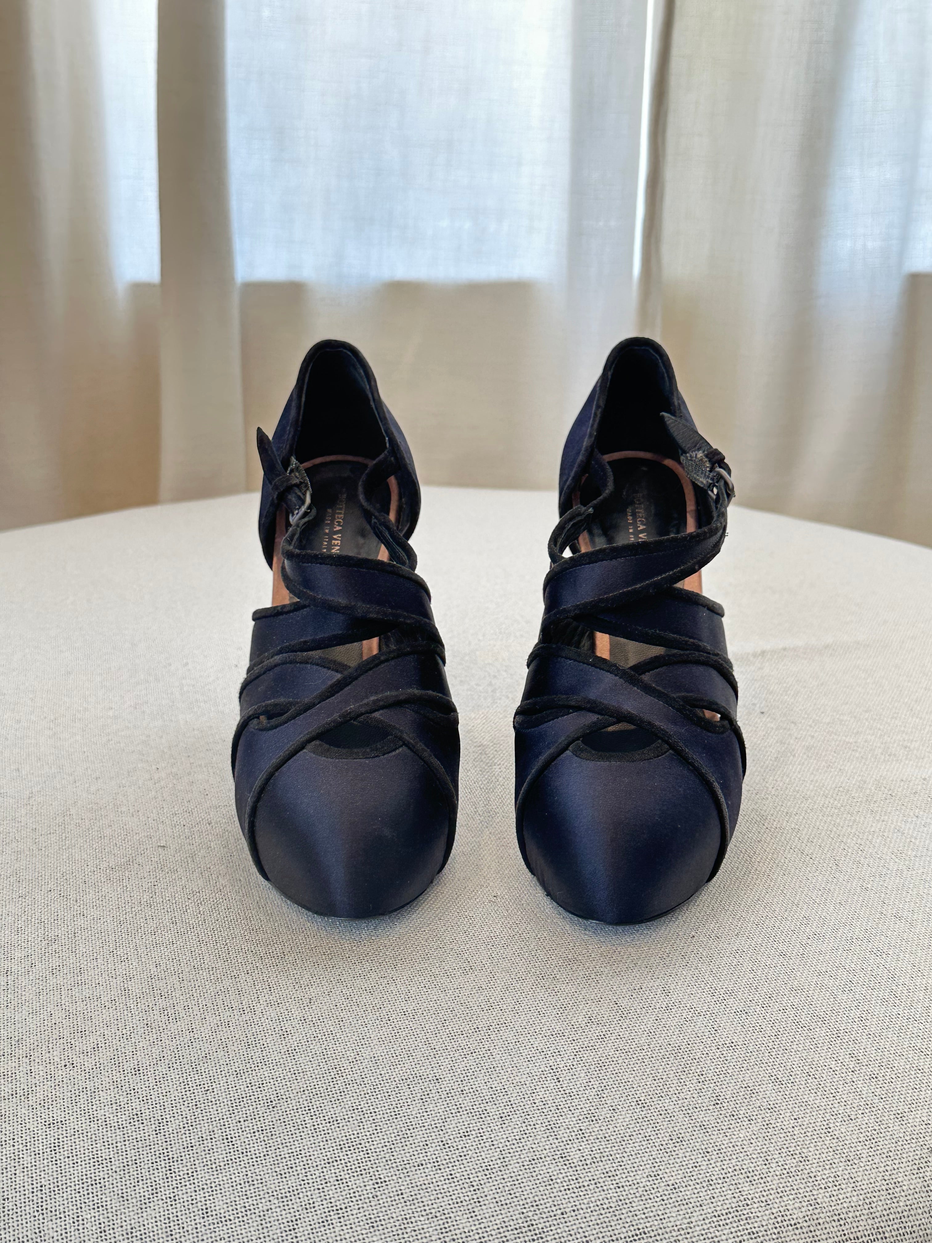 Bottega Veneta Satin D’Orsay Pumps