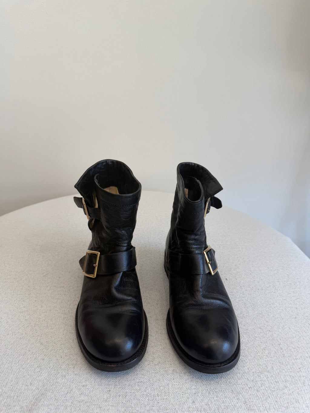 Jimmy Choo Black Buckle Boots