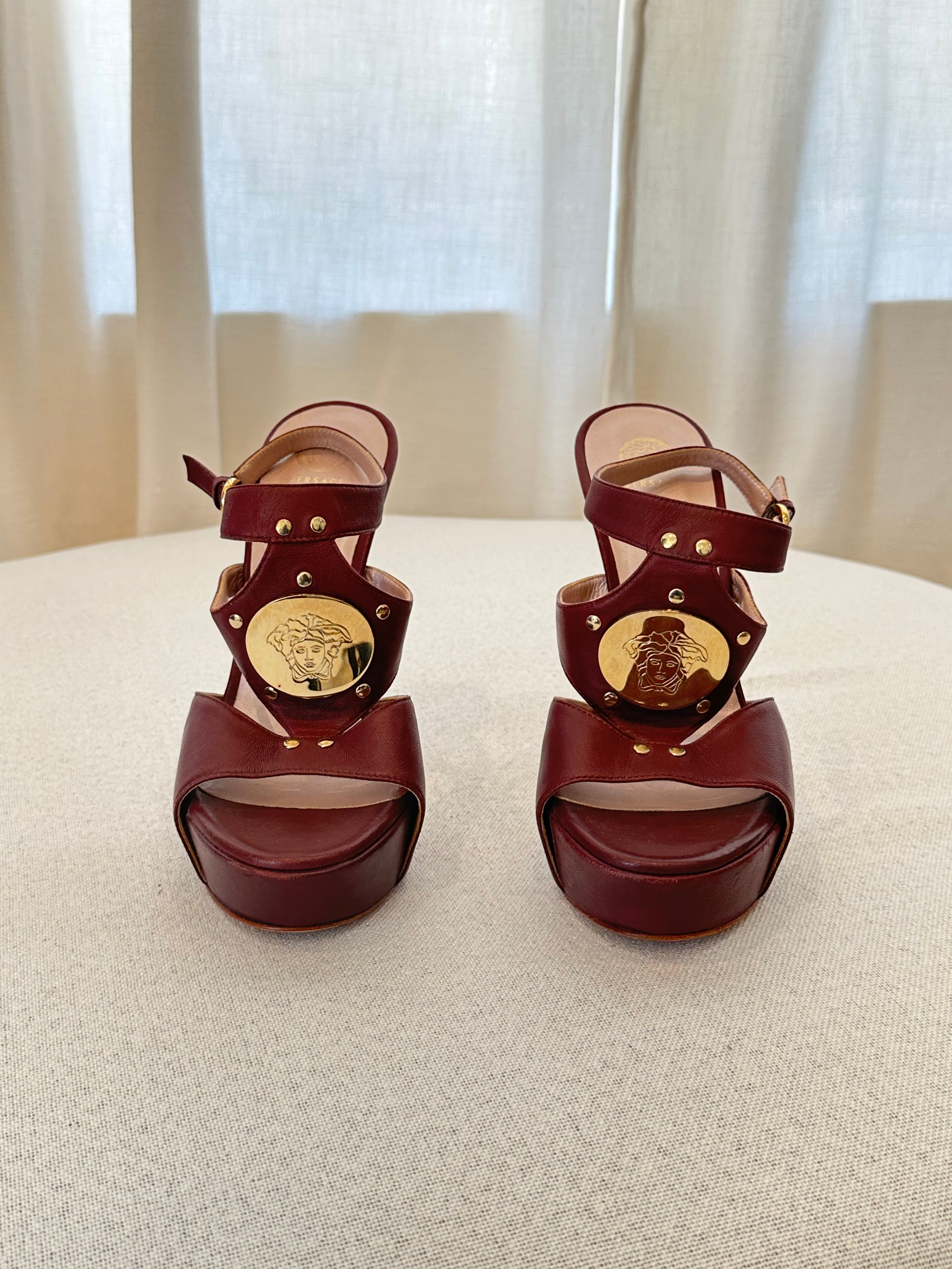 Gianni Versace Burgandy Heels