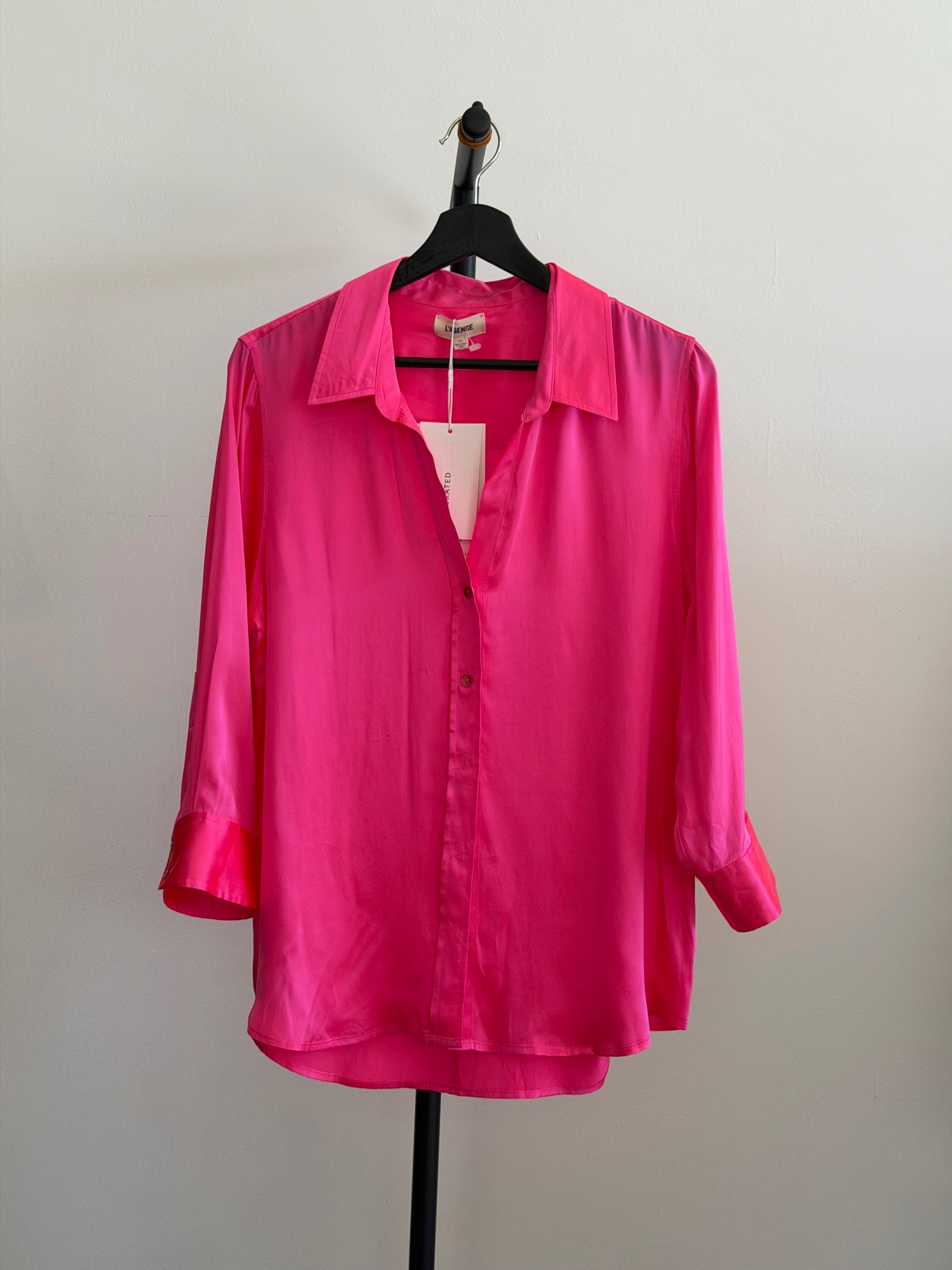 L’AGENCE Hot Pink Button Up