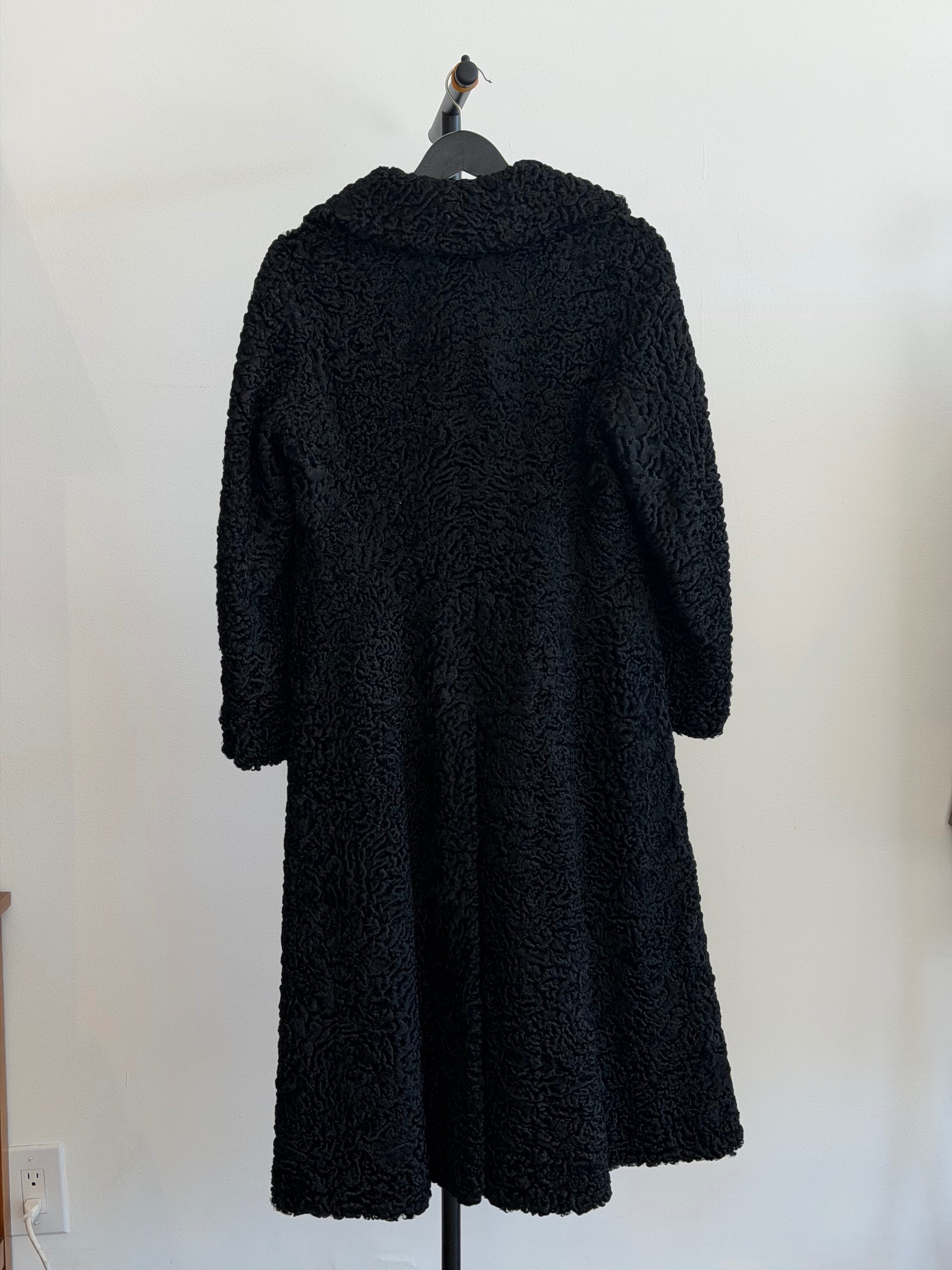 Unbranded Long Black Thick Lamb Jacket