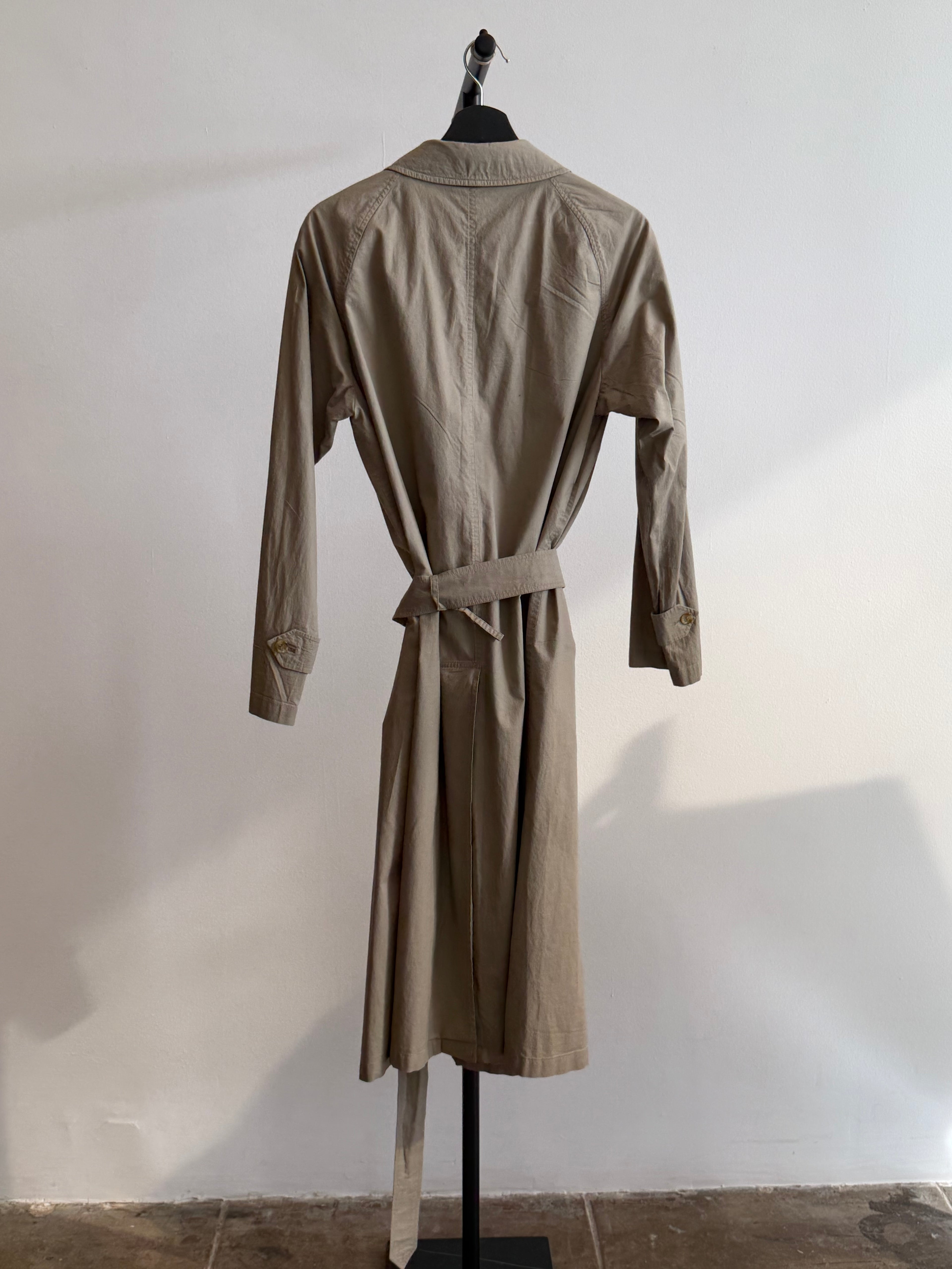 Burberry Mid Length Green Trench