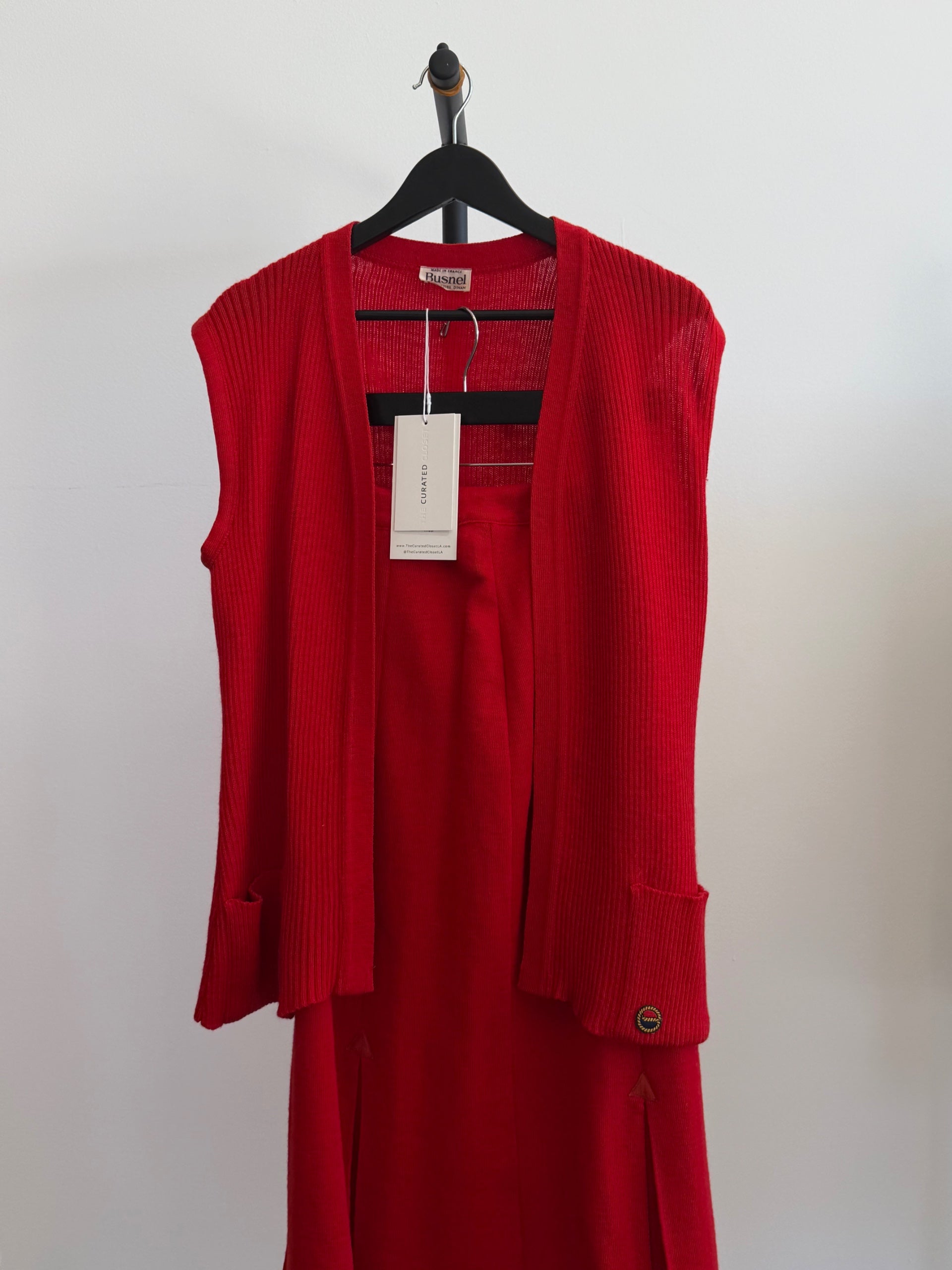 Busnel Red Knit Tank and Skirt Two Piece Set