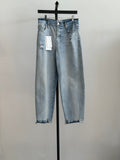 Frame Barrel Leg Jeans, Distressed, Size 28