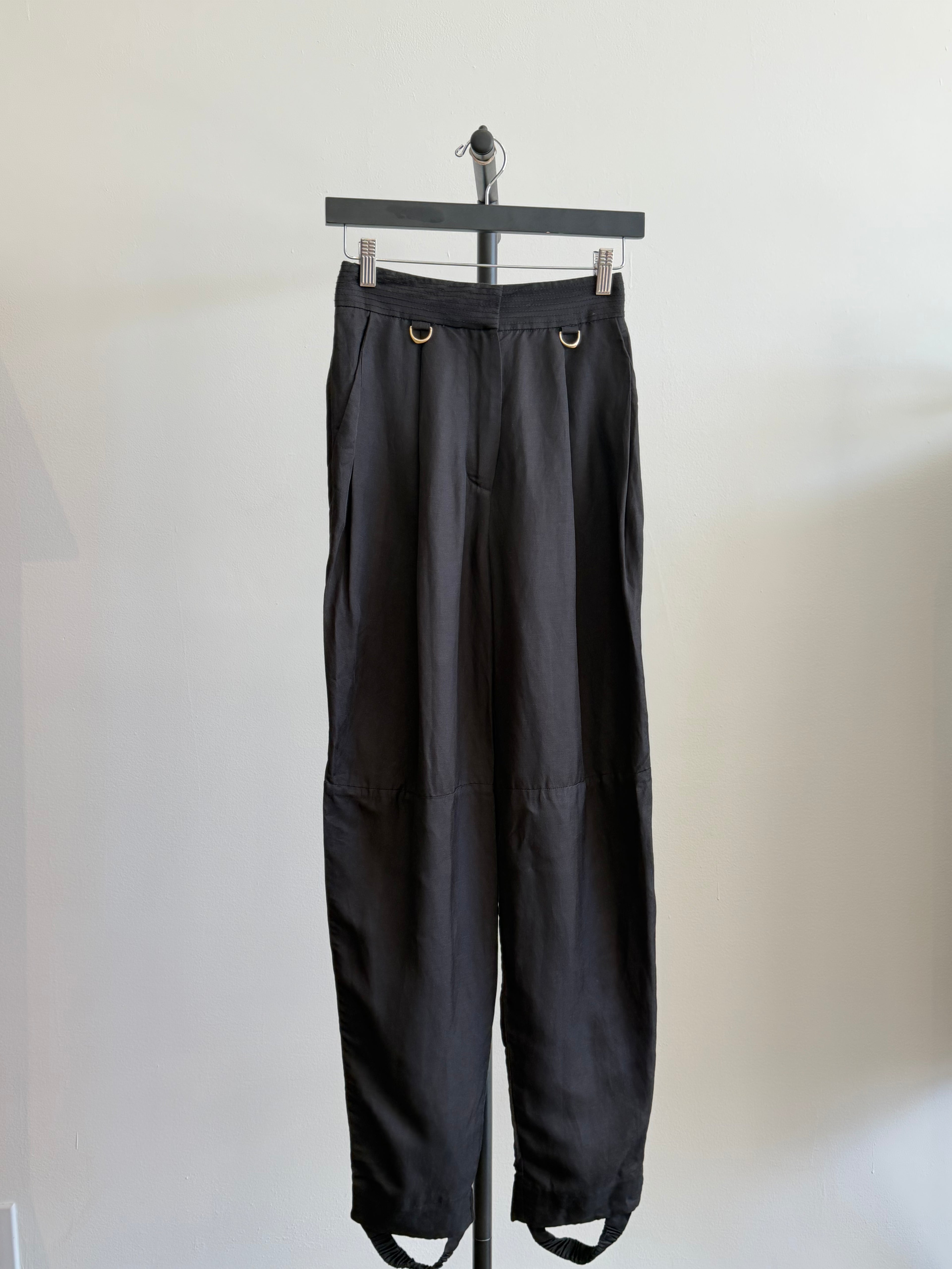 Aje Black Stirrup Trousers, Silk Blend