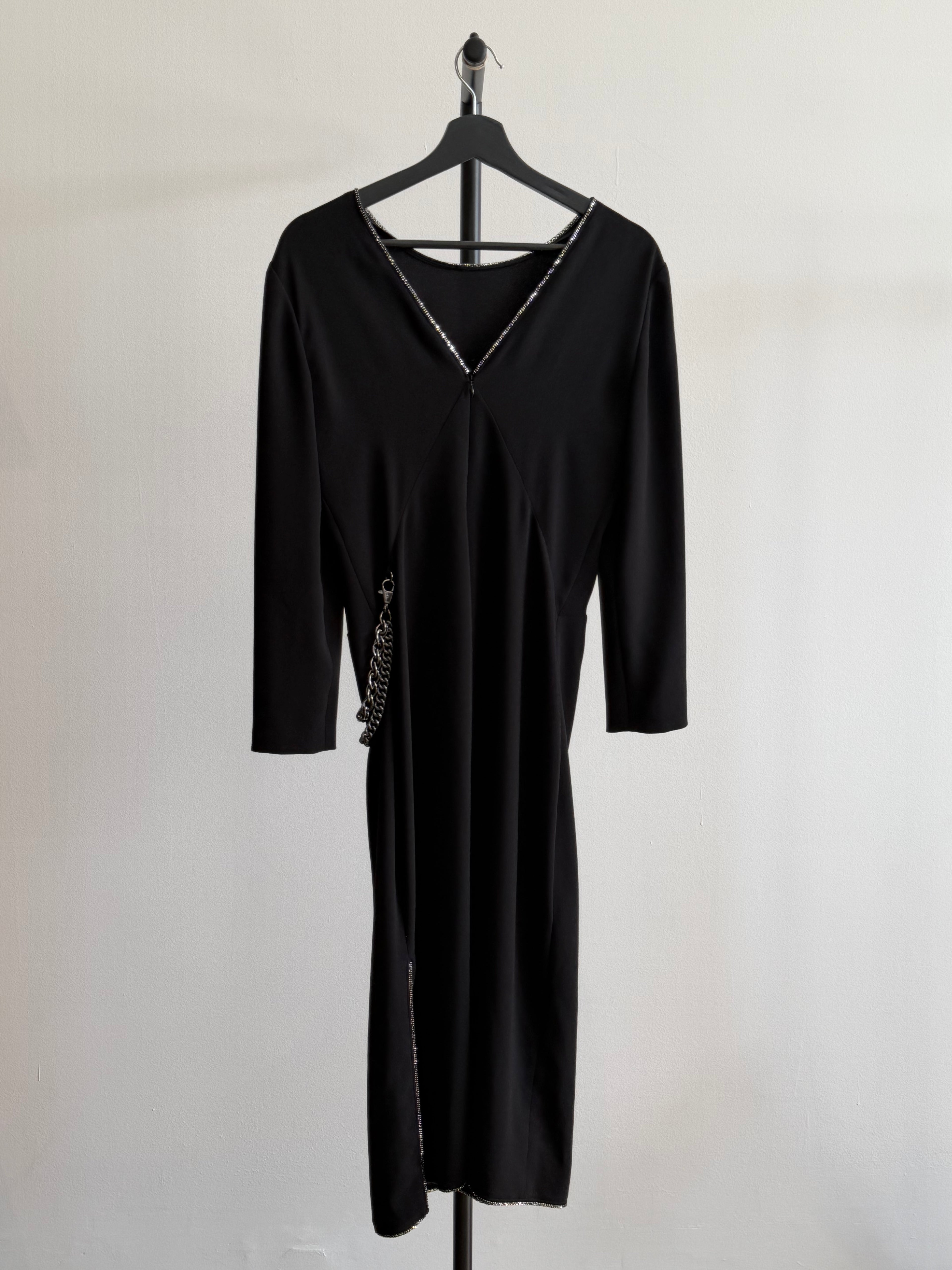 Moschino Boutique Black Dress with Chain Detail