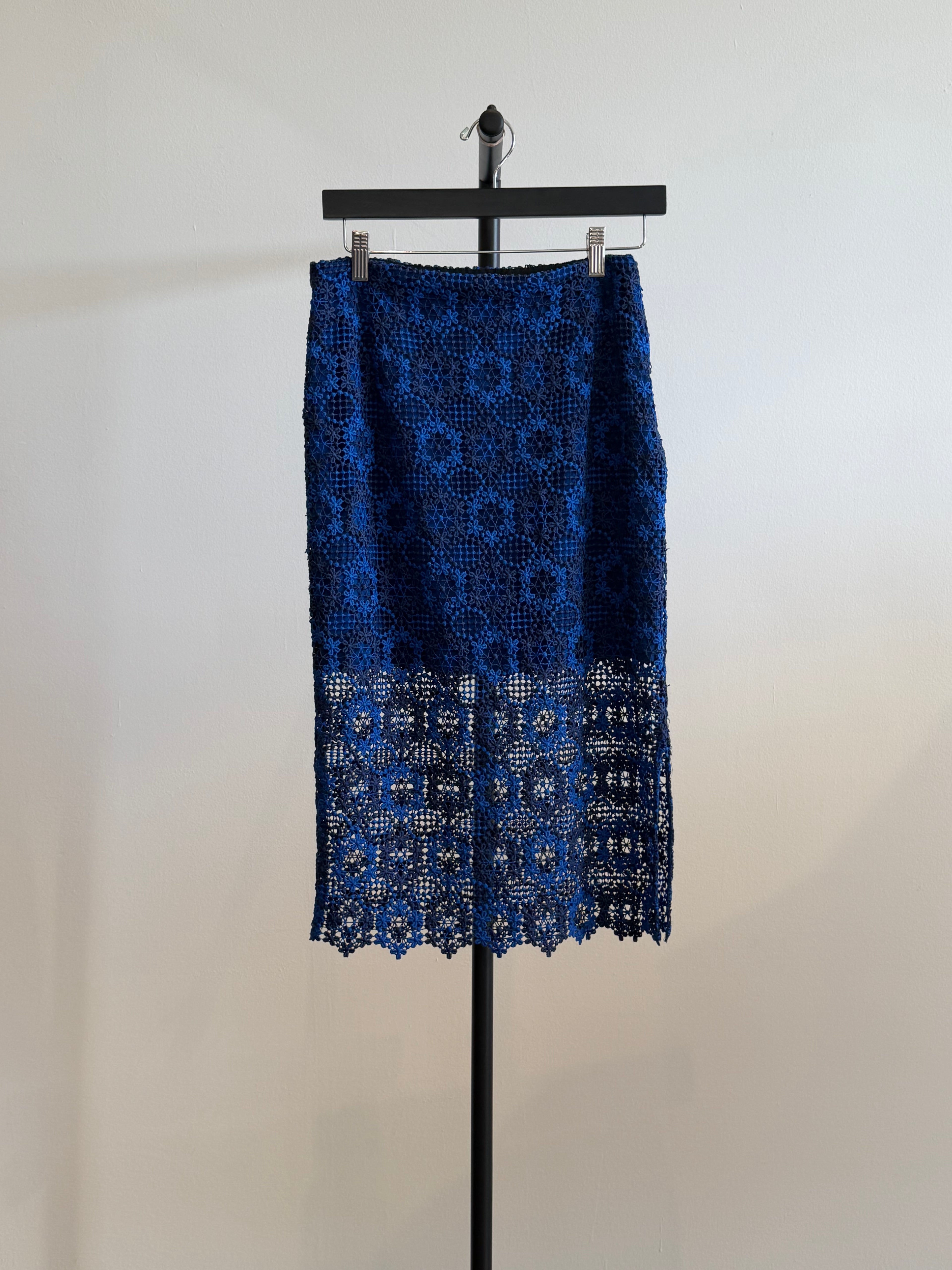 Sandro Blue Lace Skirt