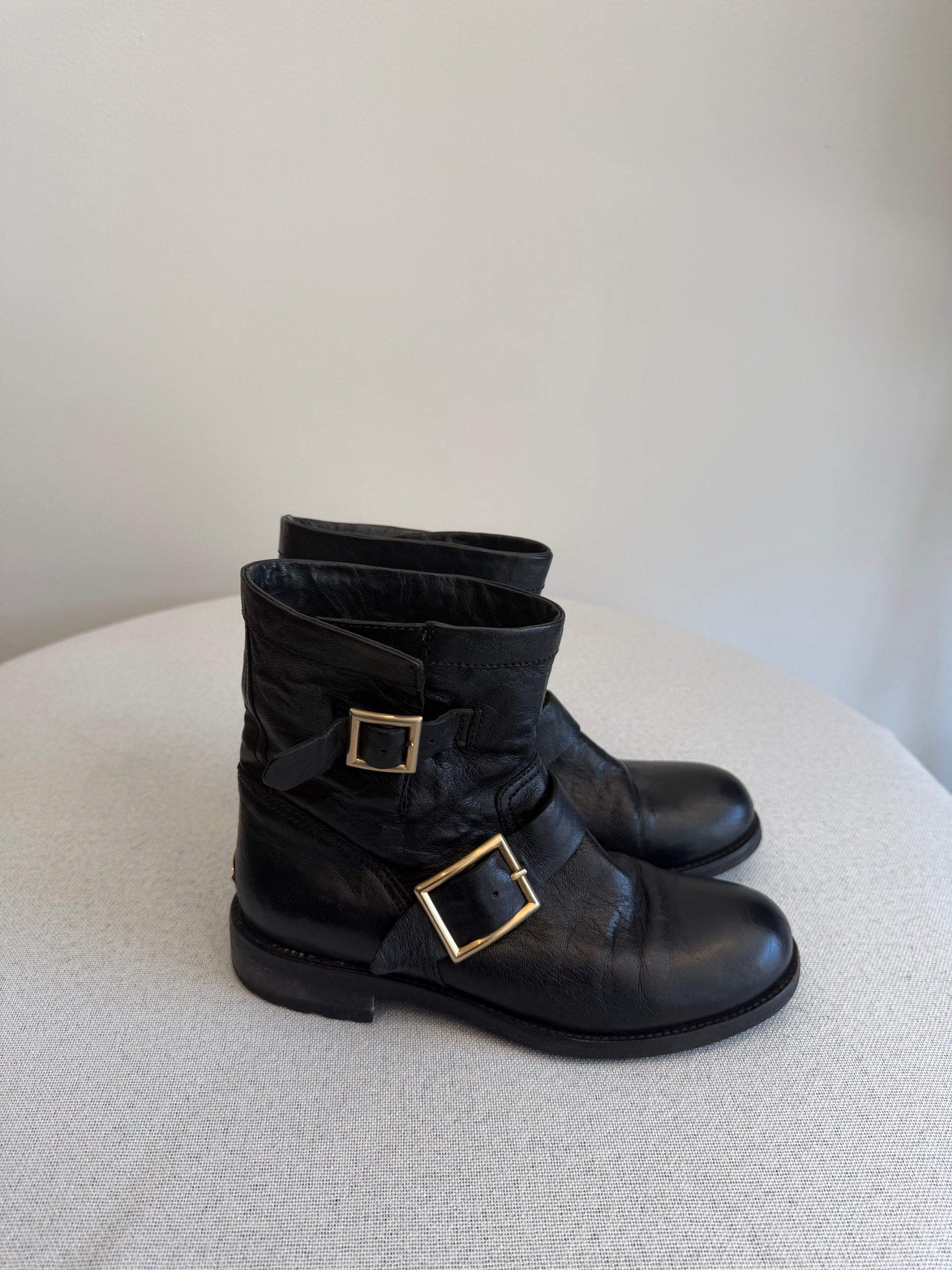 Jimmy Choo Black Buckle Boots