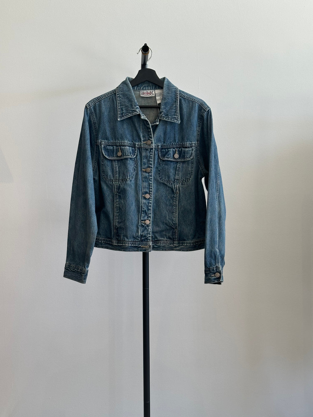 Vintage Distressed Bill Blass Denim Jacket, Sz L.