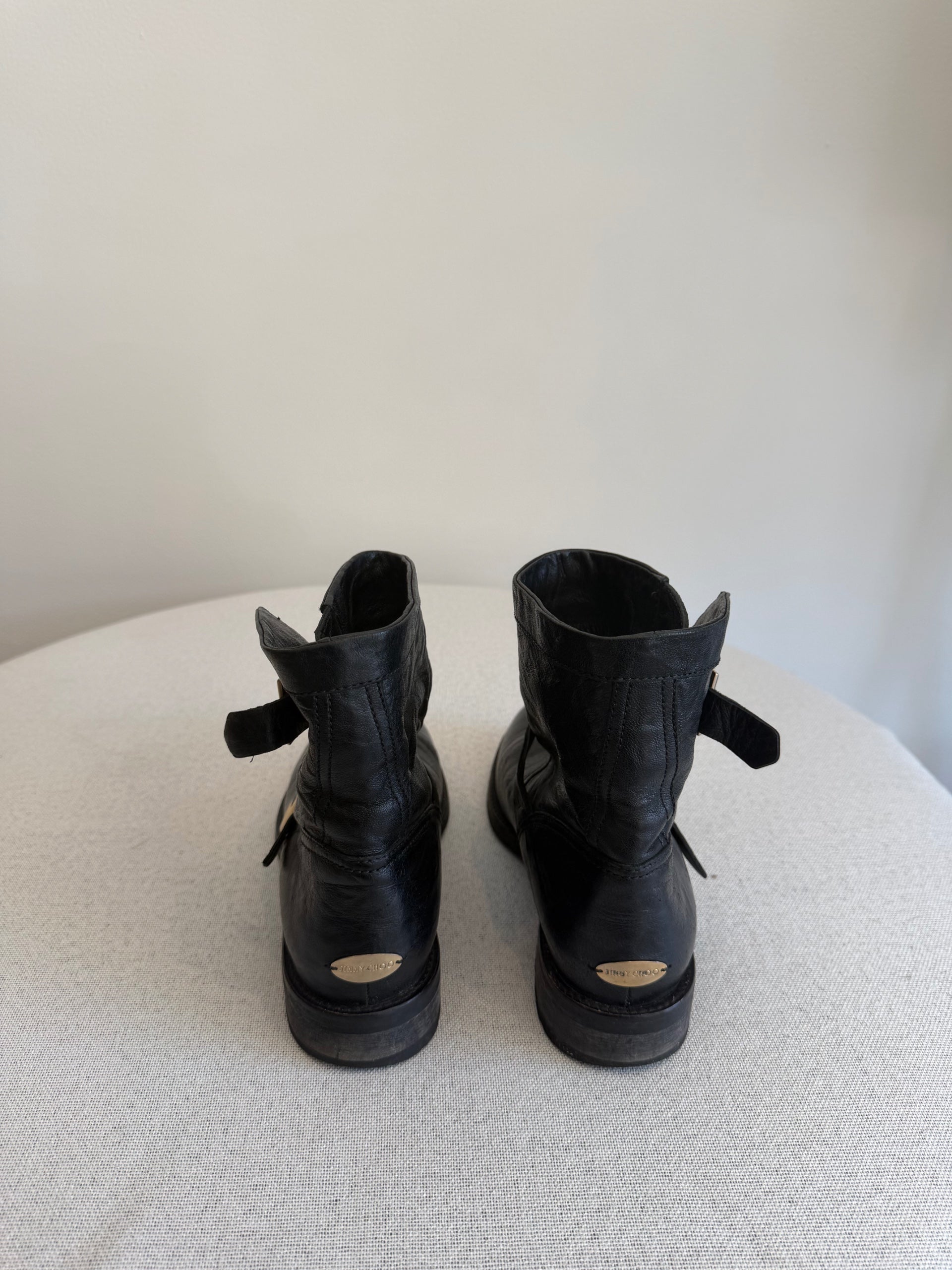 Jimmy Choo Black Buckle Boots