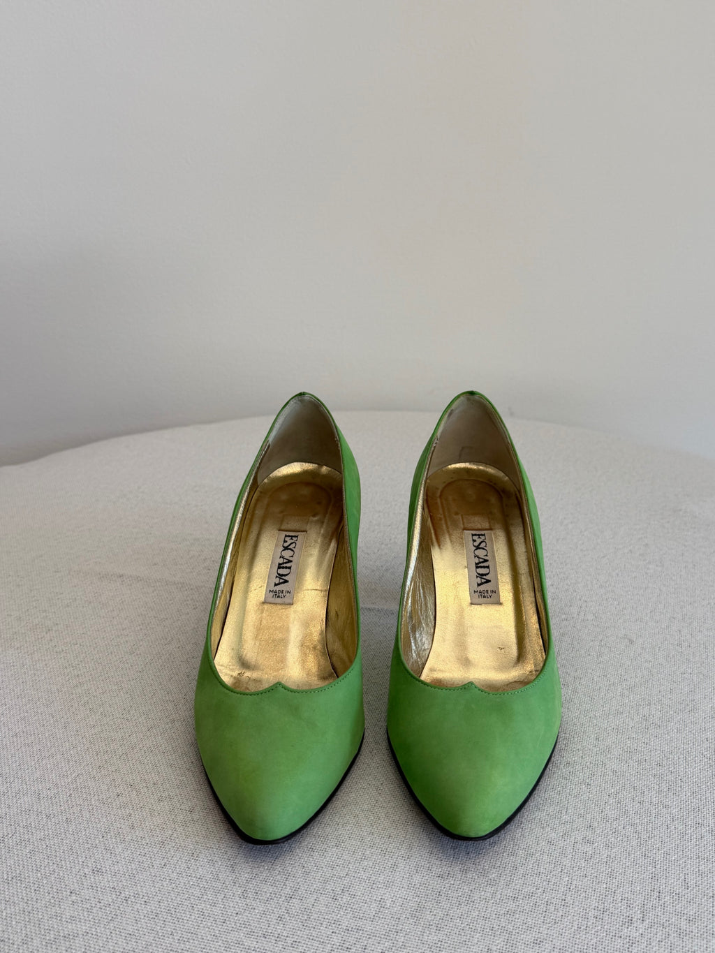 Escada Suede Green Heels