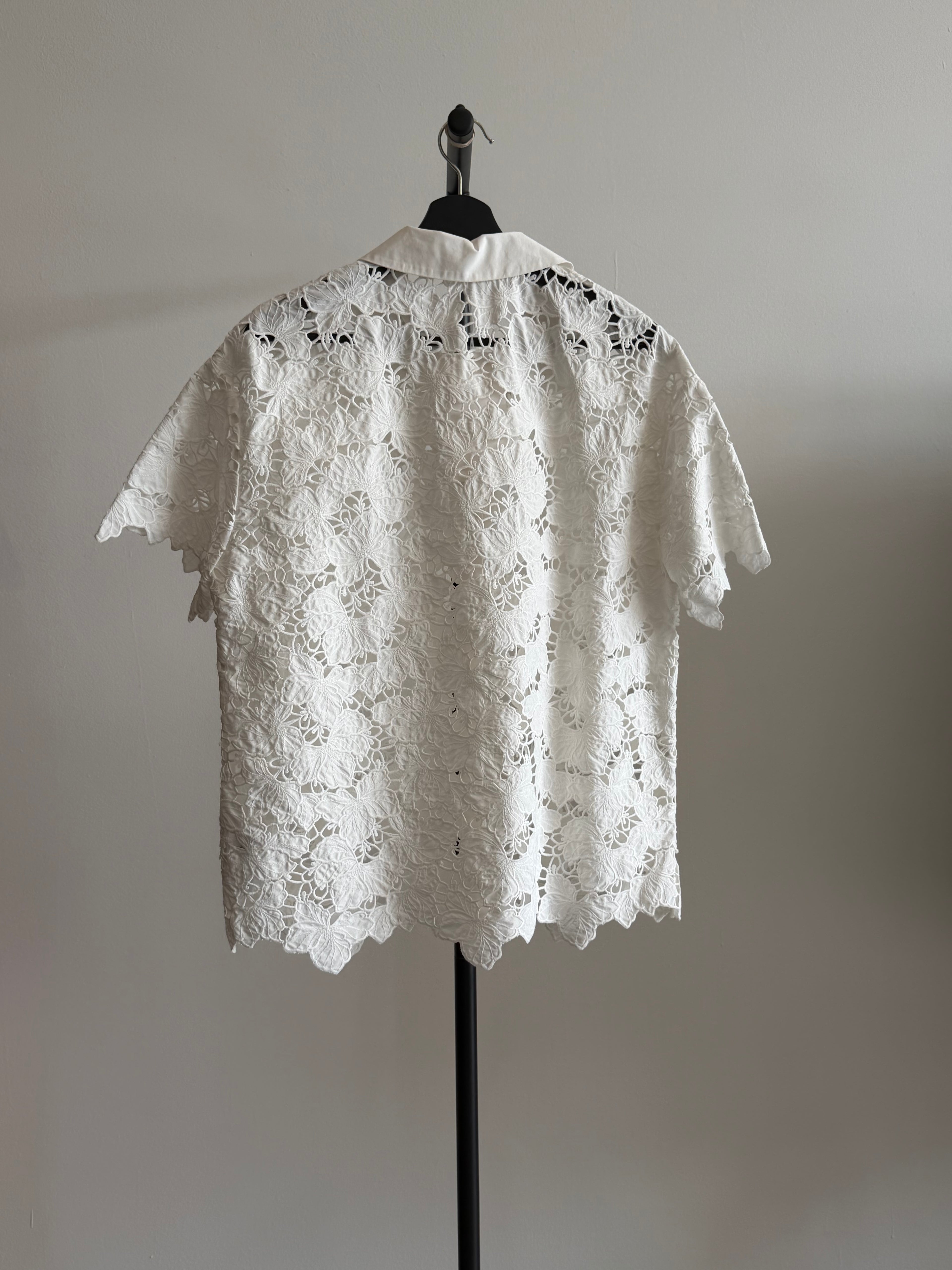 Self Portrait Short Sleeve White Top