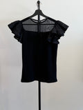 St. John’s Black Ruffle Sleeve Top