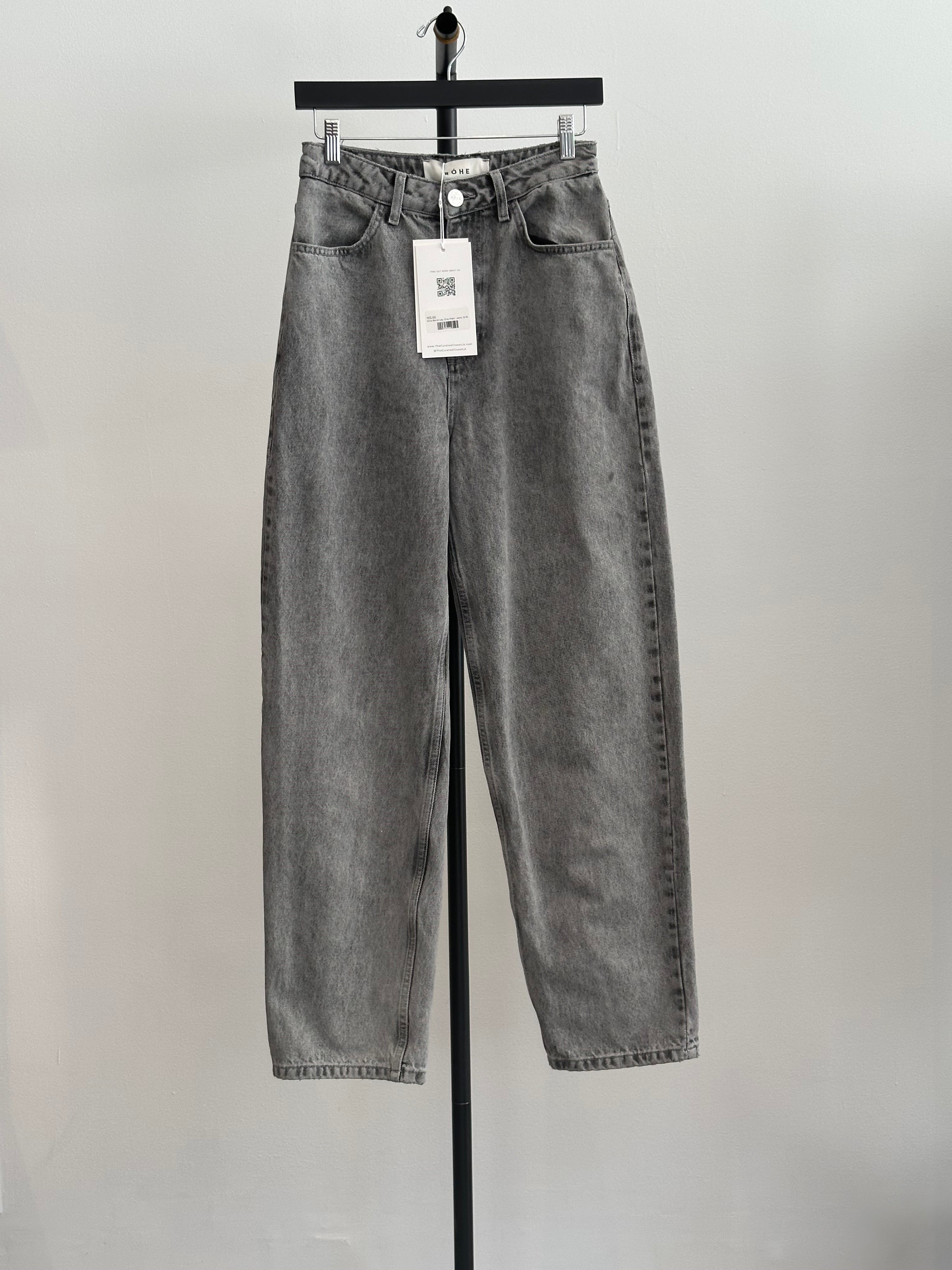 Rohe Barrel Leg  Gray Wash  Jeans, Sz M