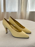 Escada Yellow Satin Pumps