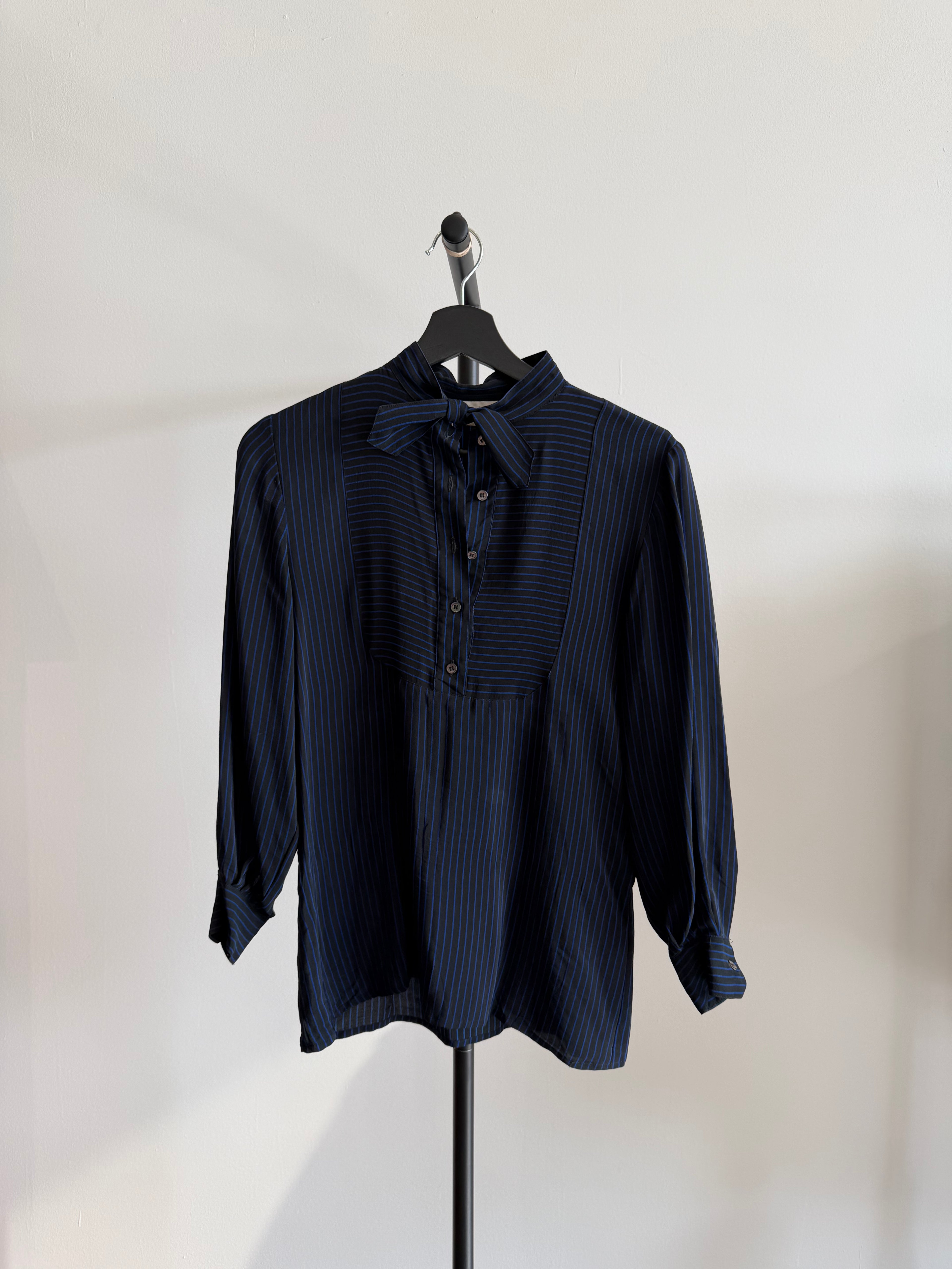 Christian Dior Stripped Blouse (Black/Blue)