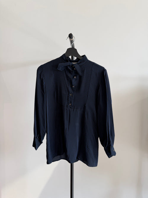 Christian Dior Stripped Blouse (Black/Blue)