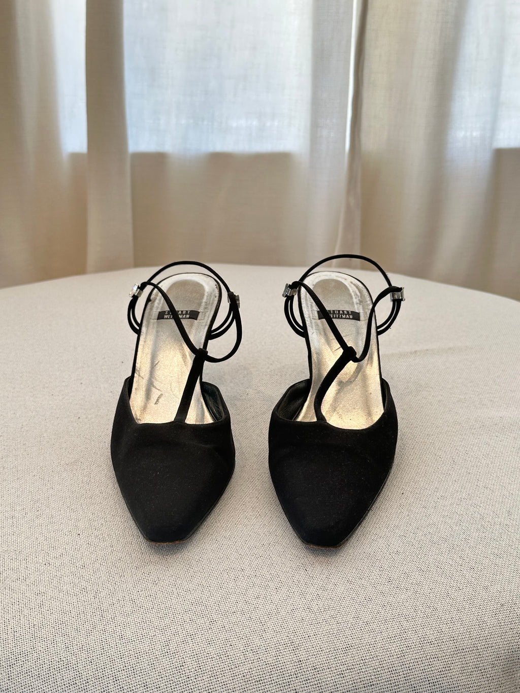 Stuart Weitzman Kitten Pointed Black Heel