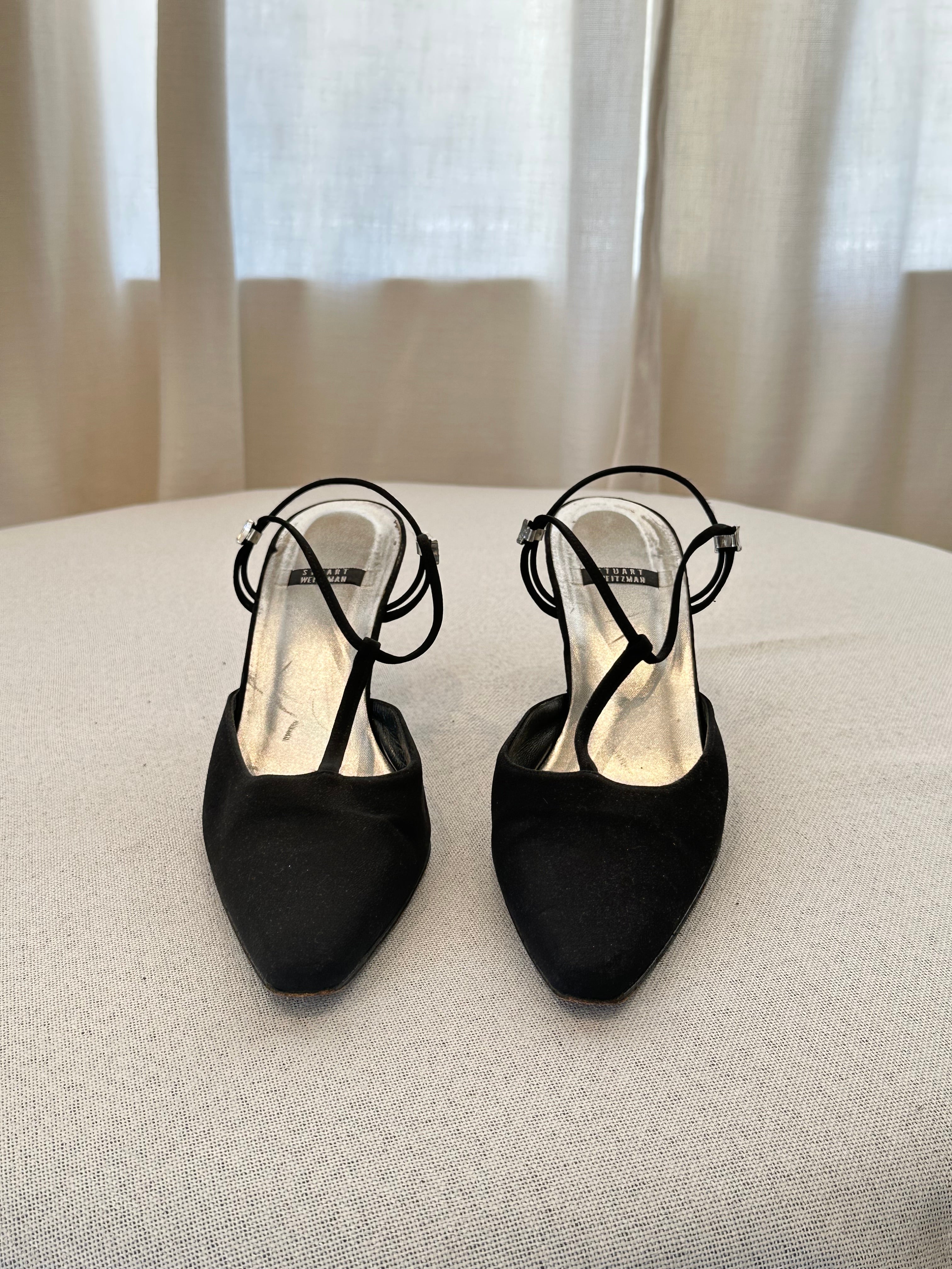 Stuart Weitzman Kitten Pointed Black Heel