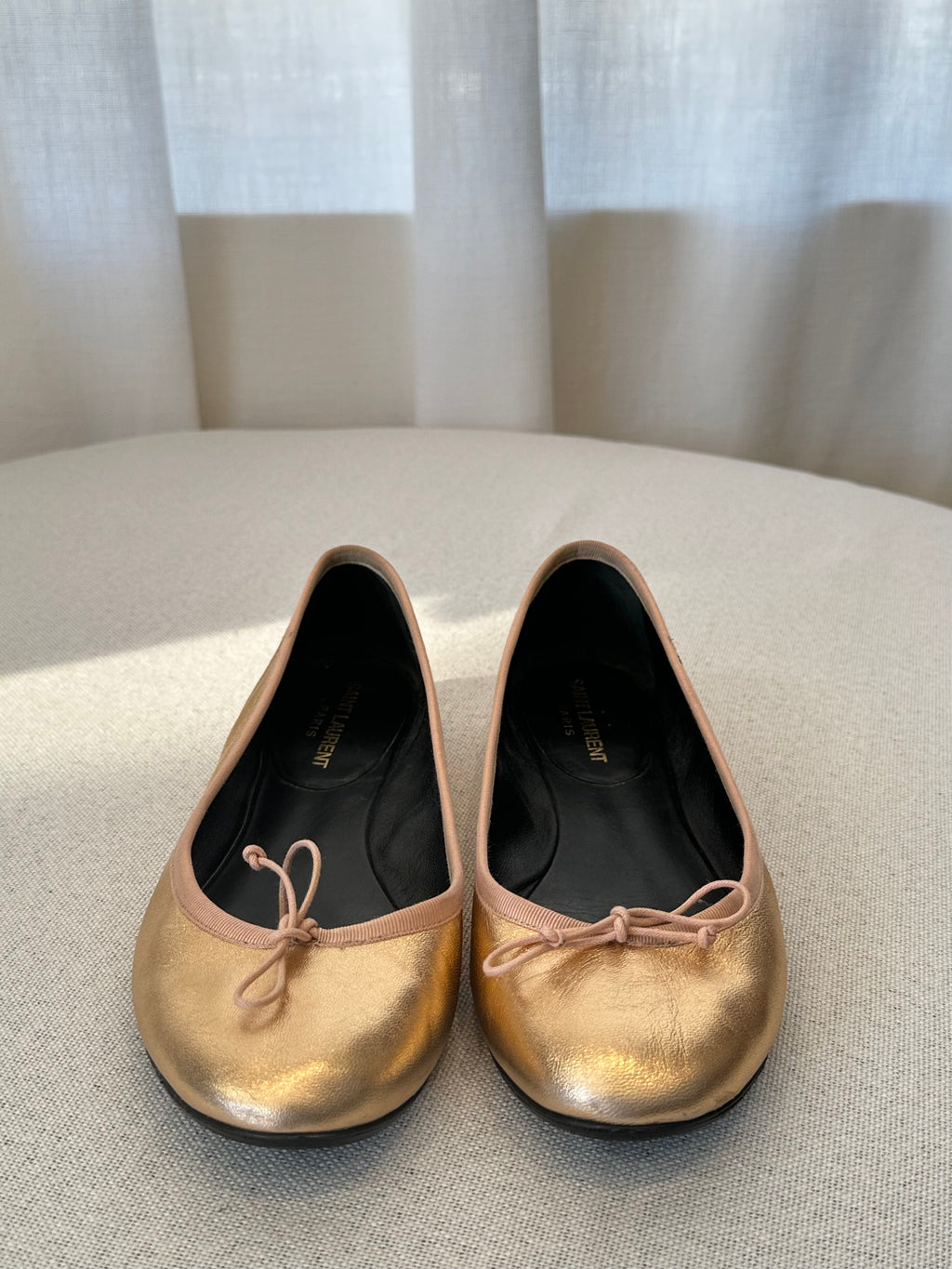 Saint Laurent Ballet Flats, Gold