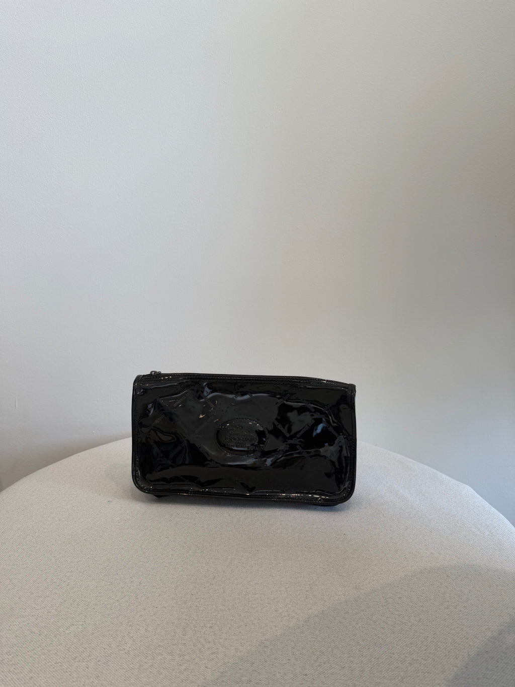 Longchamp Black Patent Leather Clutch