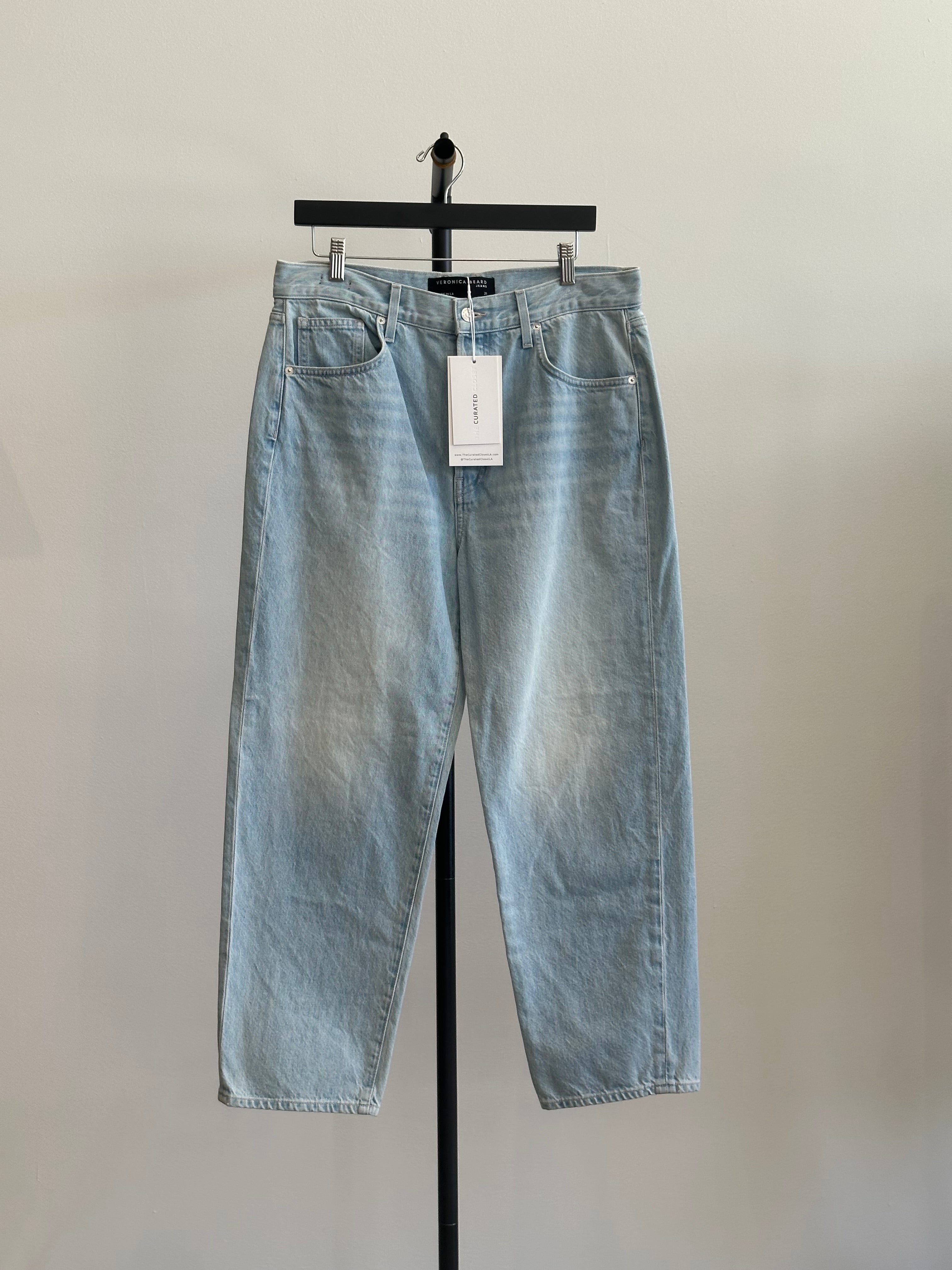 Veronica Beard Light Wash Barrel Jeans, 31