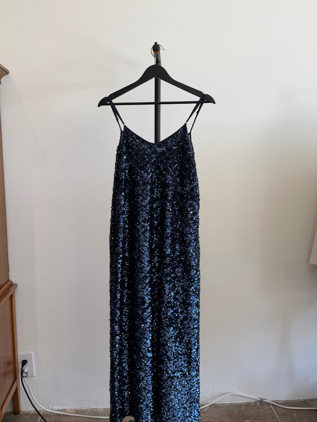 Flannel Maxi Blue Sequin Dress