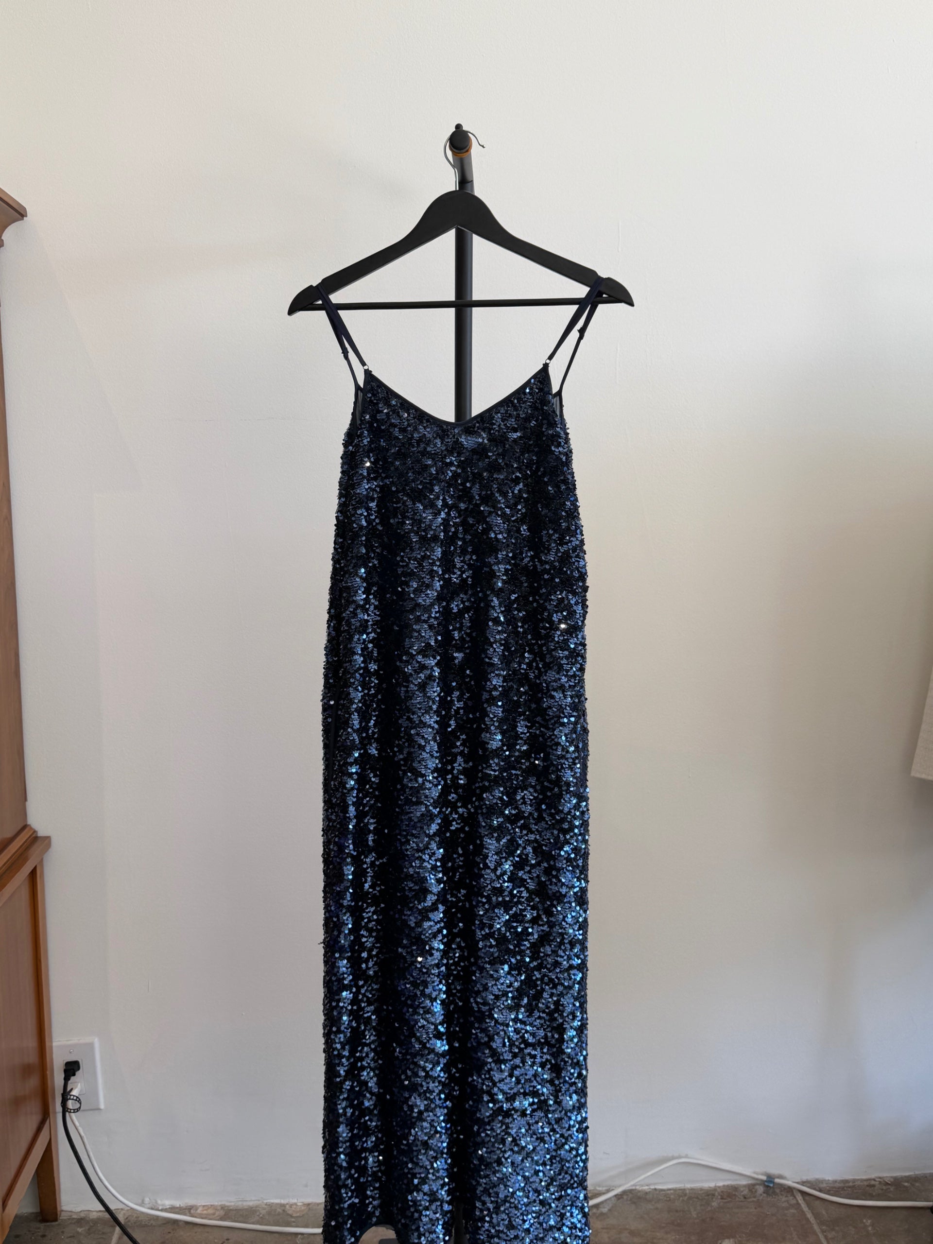 Flannel Maxi Blue Sequin Dress