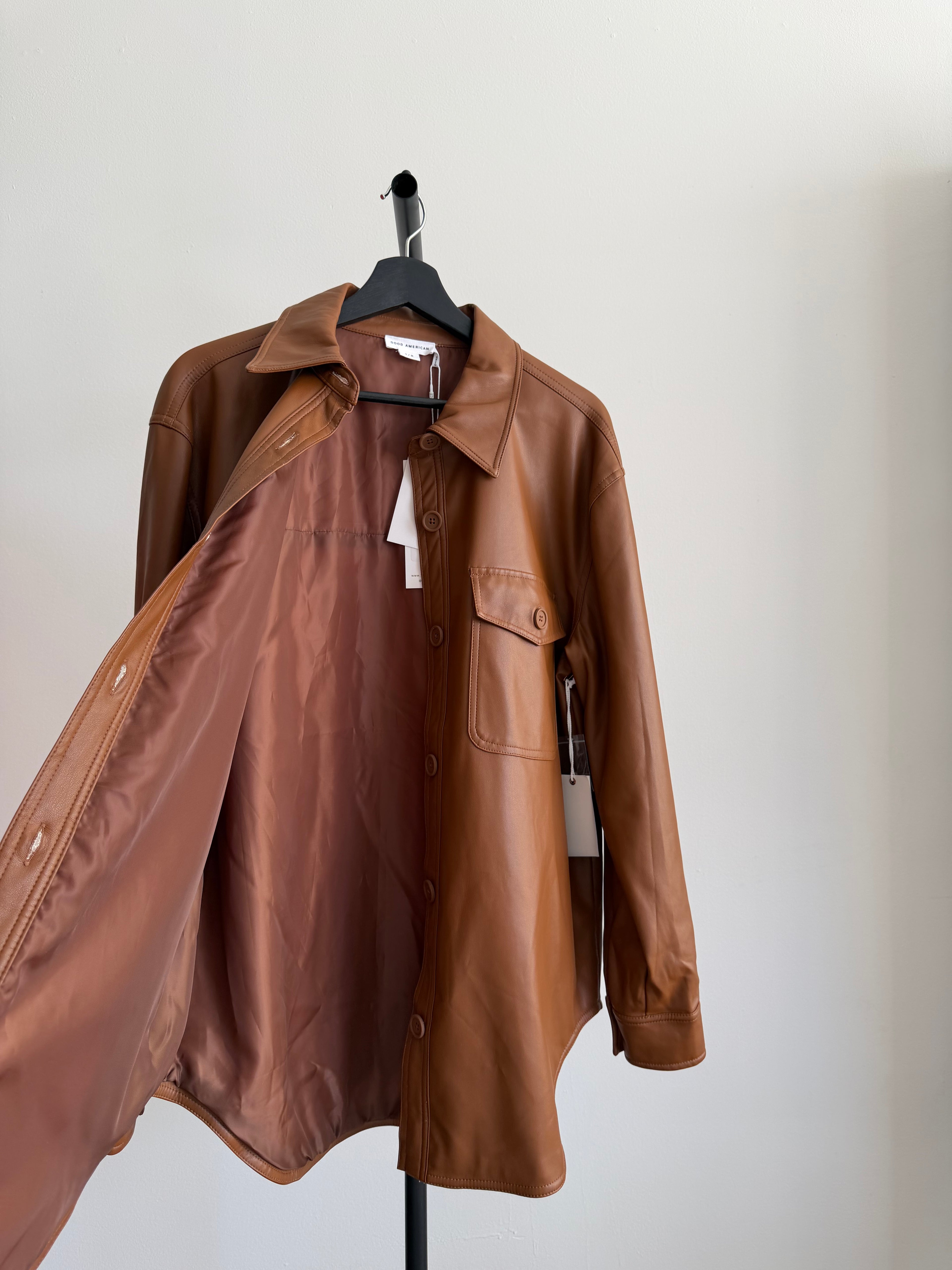 Good American jacket, faux leather