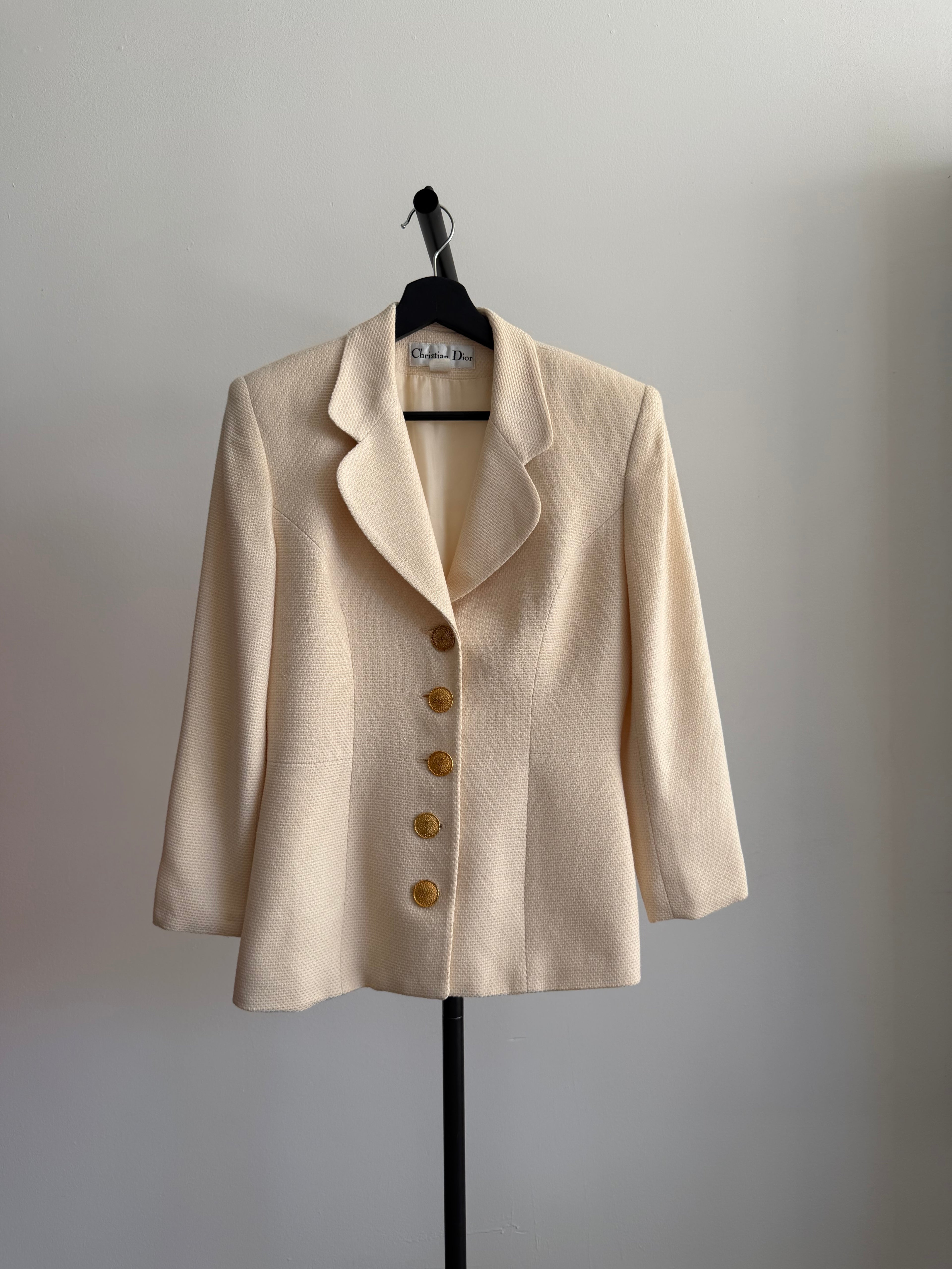 Vintage Christian Dior Blazer, Cream