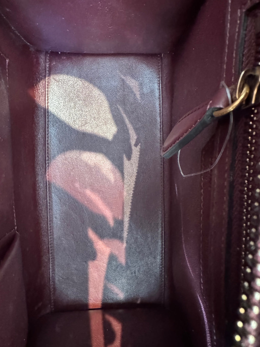 Celine Leather Micro Luggage Bag Burgundy