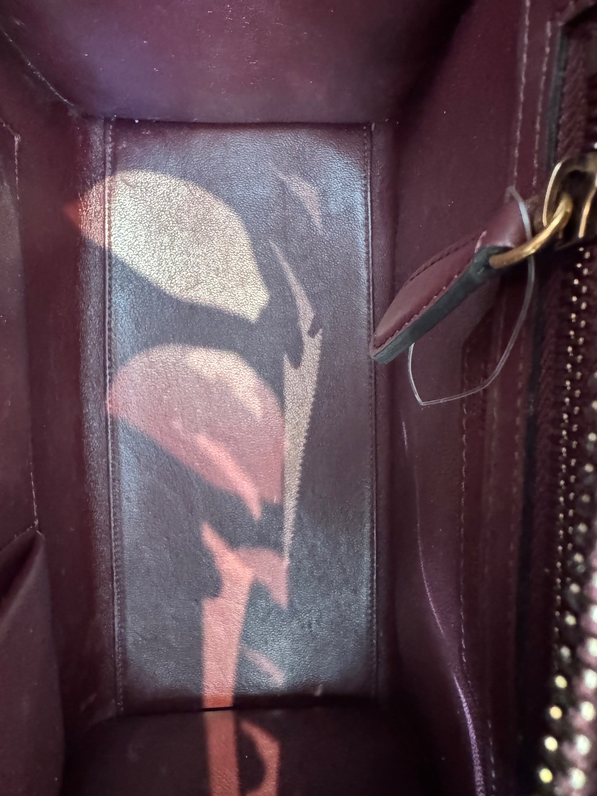Celine Leather Micro Luggage Bag Burgundy