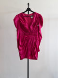 Mac Duggal Fuchsia Satin Mini Dress