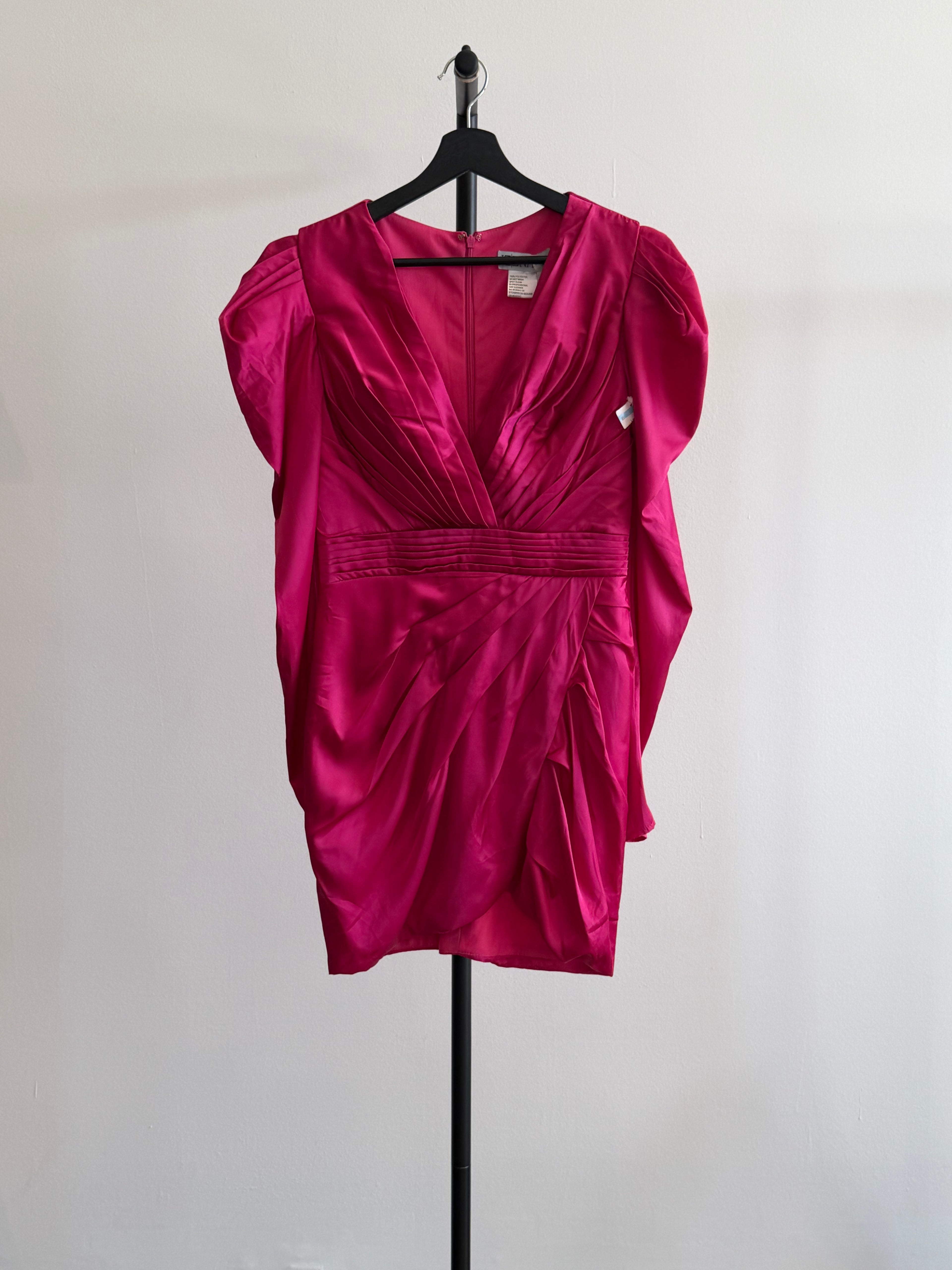Mac Duggal Fuchsia Satin Mini Dress