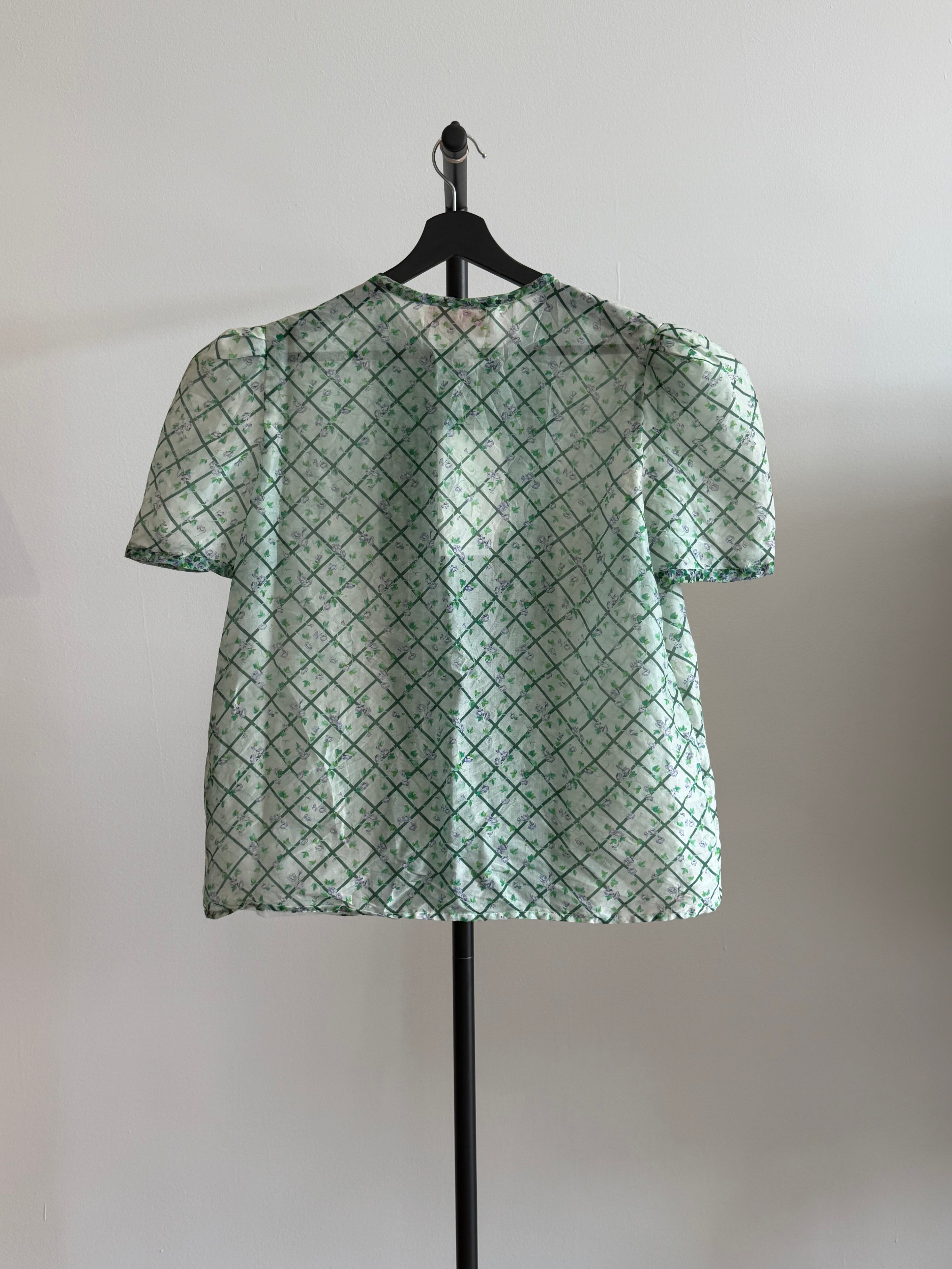 Vintage Silk Floral Oscar De la Renta Blouse