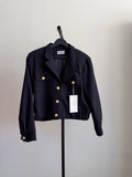 Vintage Bill Blass Navy Blue Bomber Jacket